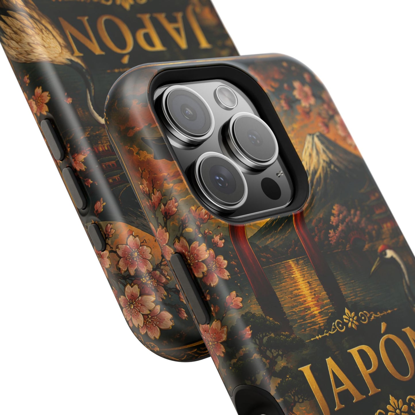 "Funda Magnética Reforzada Japón: Tradición entre Cerezos y Montañas 🌸⛩️🗻"