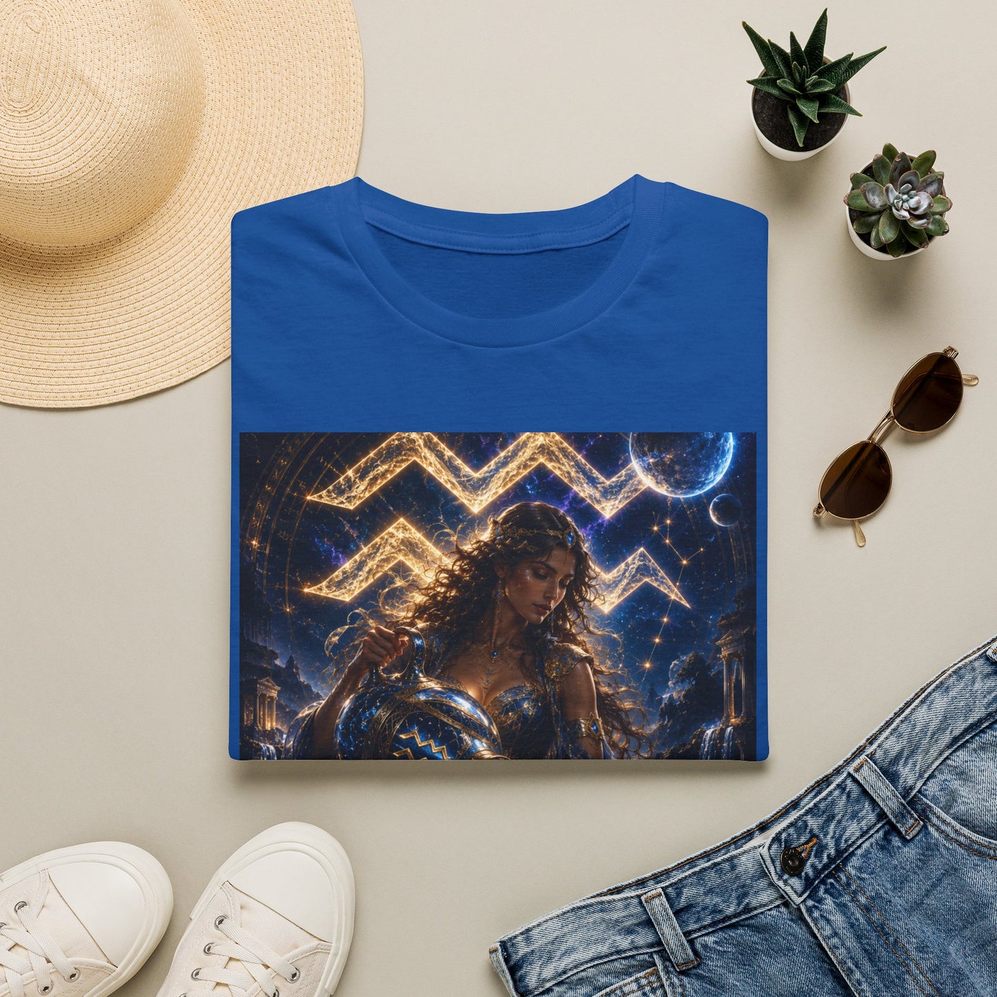 "Camiseta ♒ ACUARIO M– La Visionaria del Cielo y el Agua"
