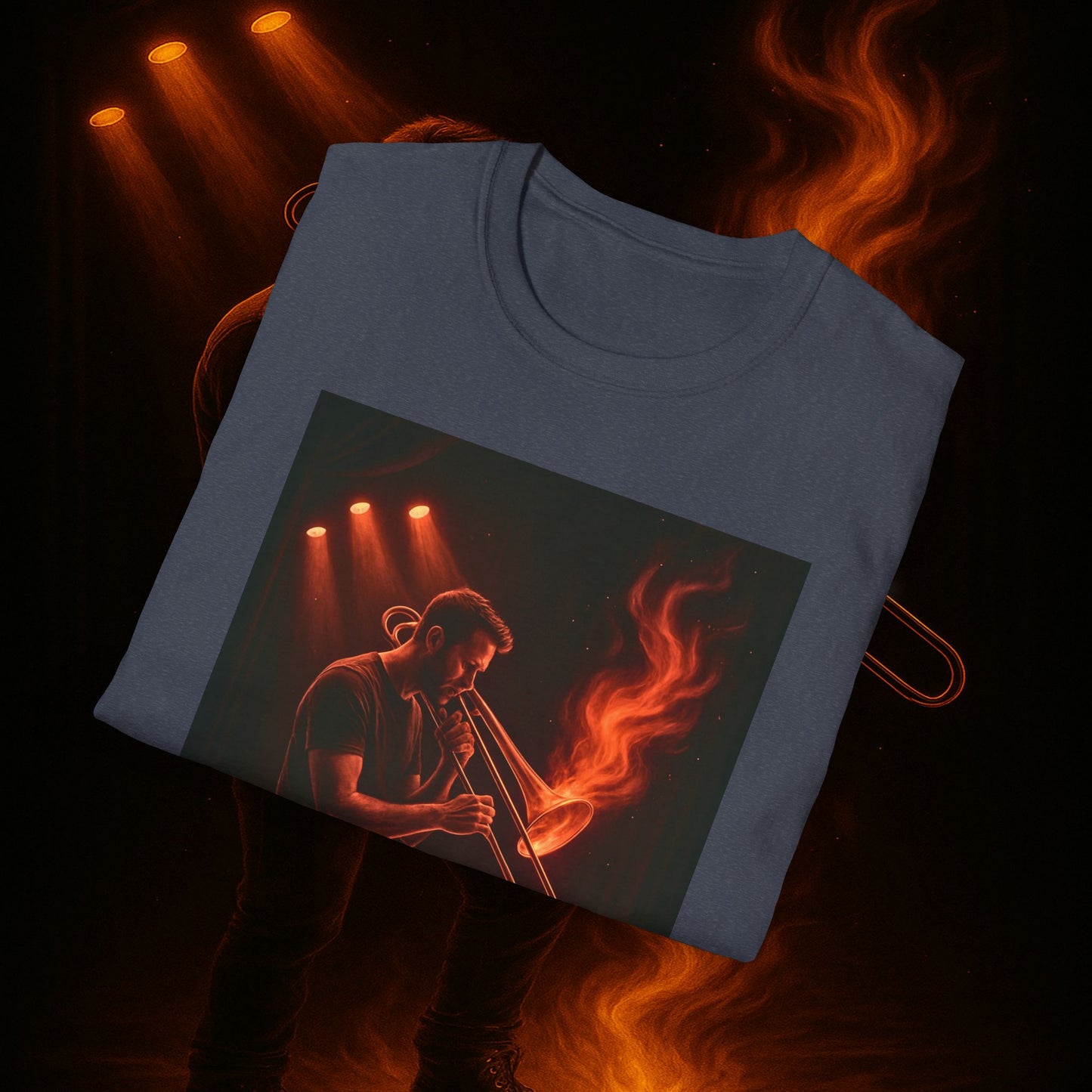 "Camiseta Trombón 🎷🔥No todos los fuegos hacen ruido… algunos tocan el alma.” 🔥🎷