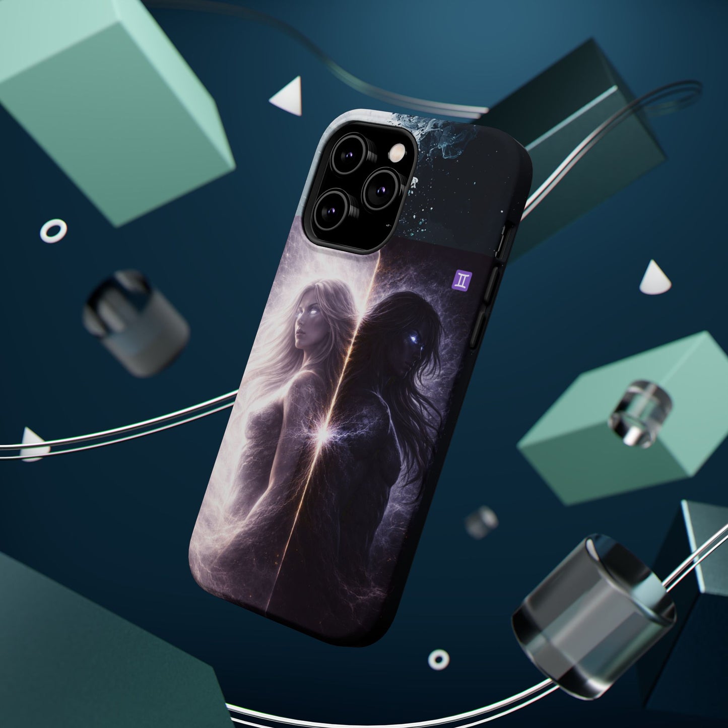 "Funda Magnética Reforzada♊ Géminis — Reflejo del alma dividida"