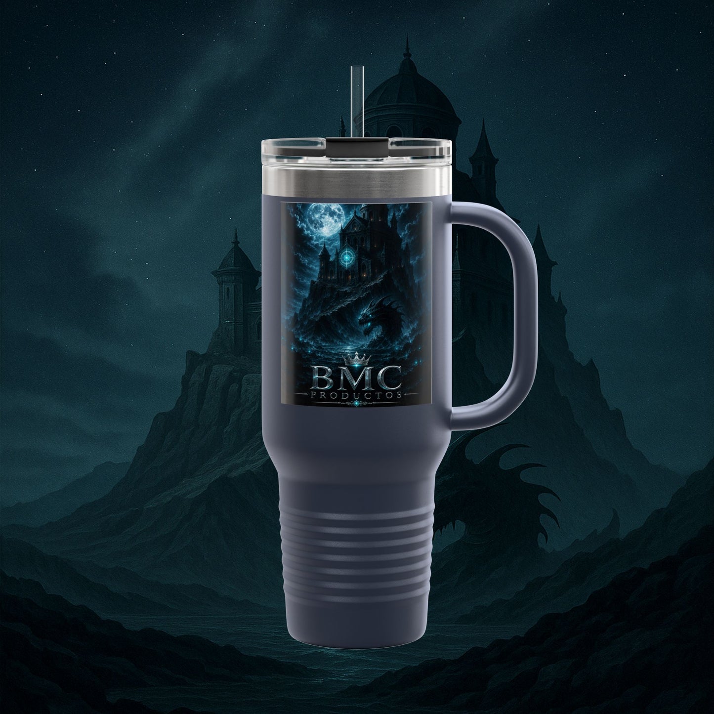 "Taza de viaje aislada 🏛️Fortaleza del Olvido"