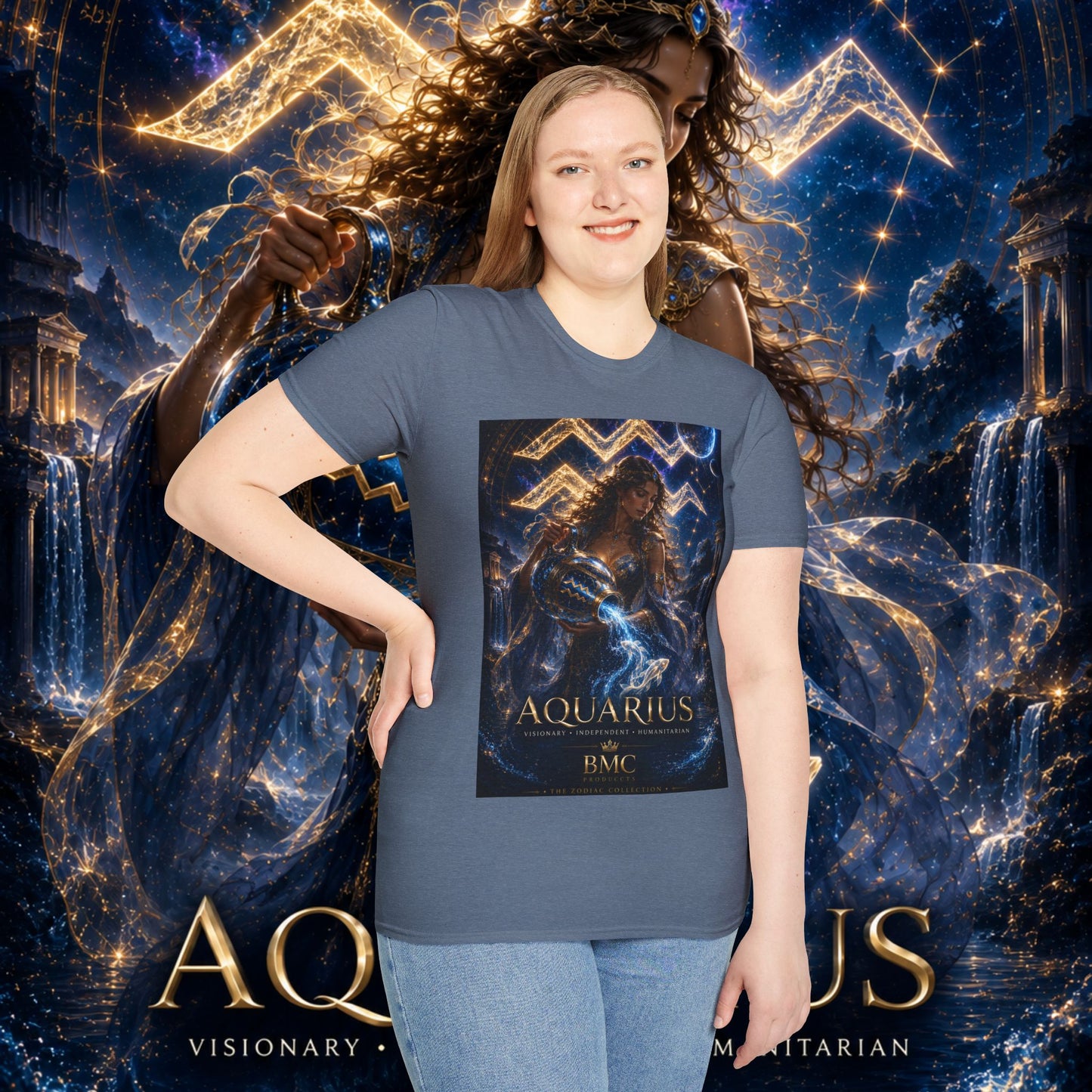 "Camiseta ♒ ACUARIO M– La Visionaria del Cielo y el Agua"