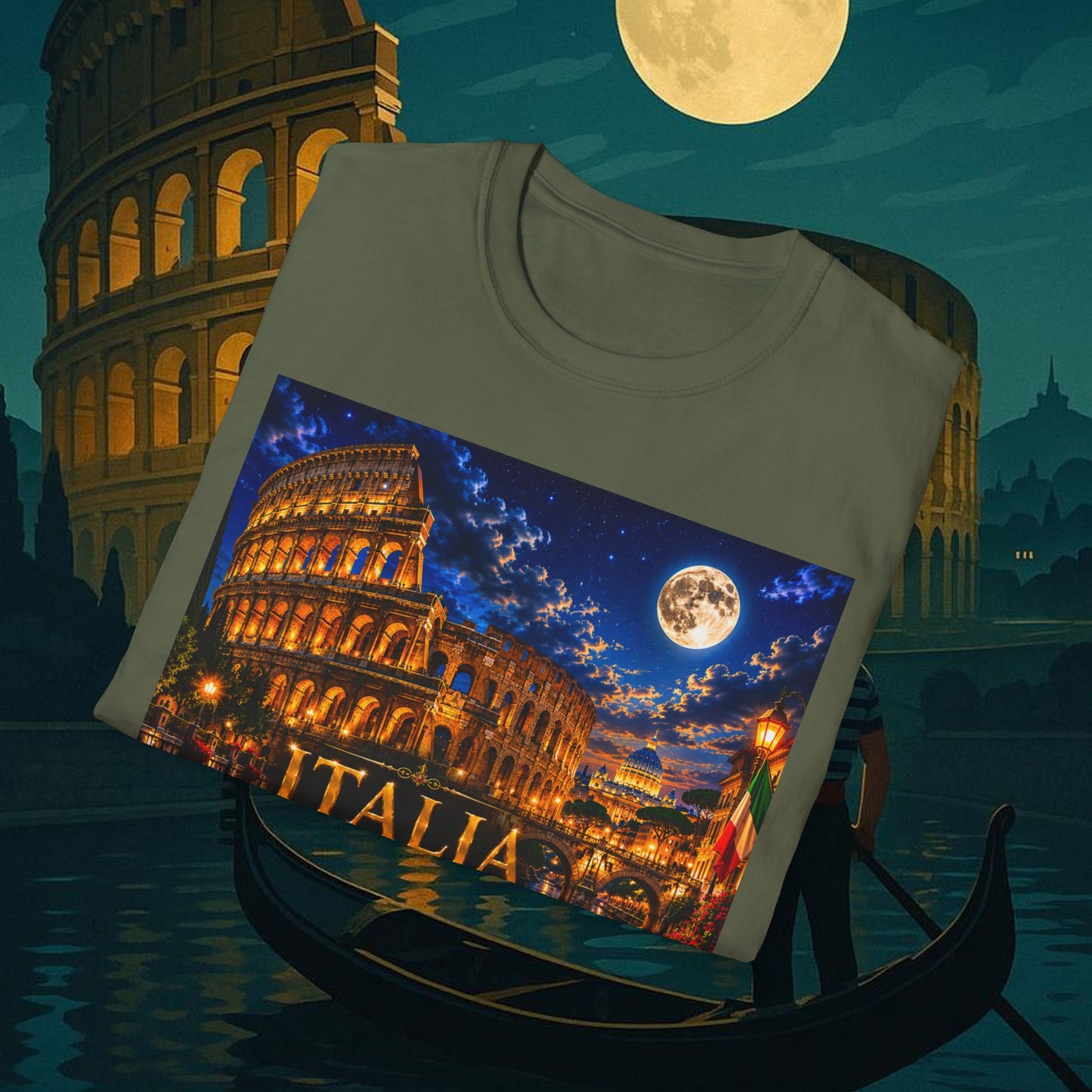 "Camiseta  Italia: Arte, Pasión y Sabores Eternos 🎨🍝🏛️"