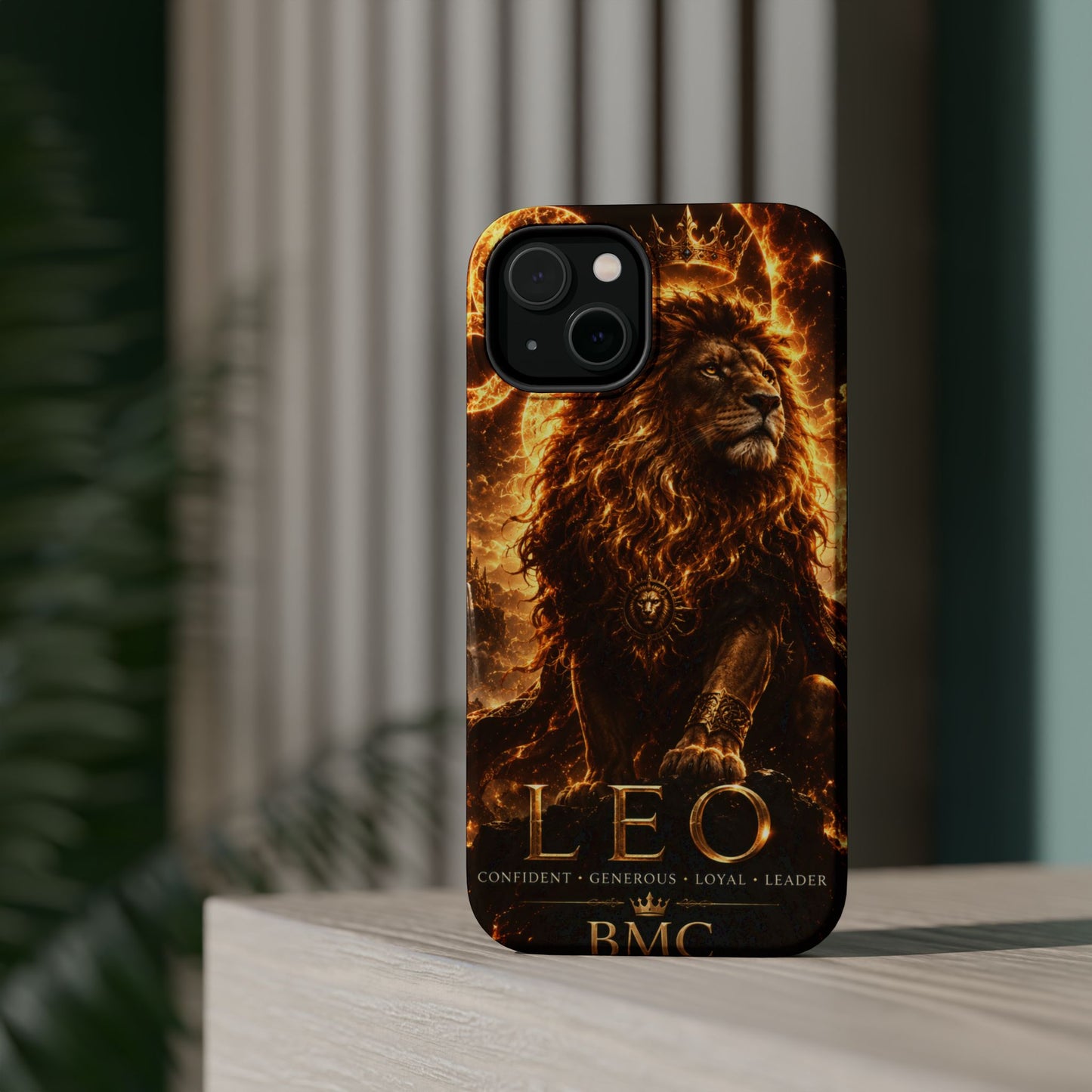 "Funda Magnética Reforzada ♌ Leo — Soberano del fuego eterno"
