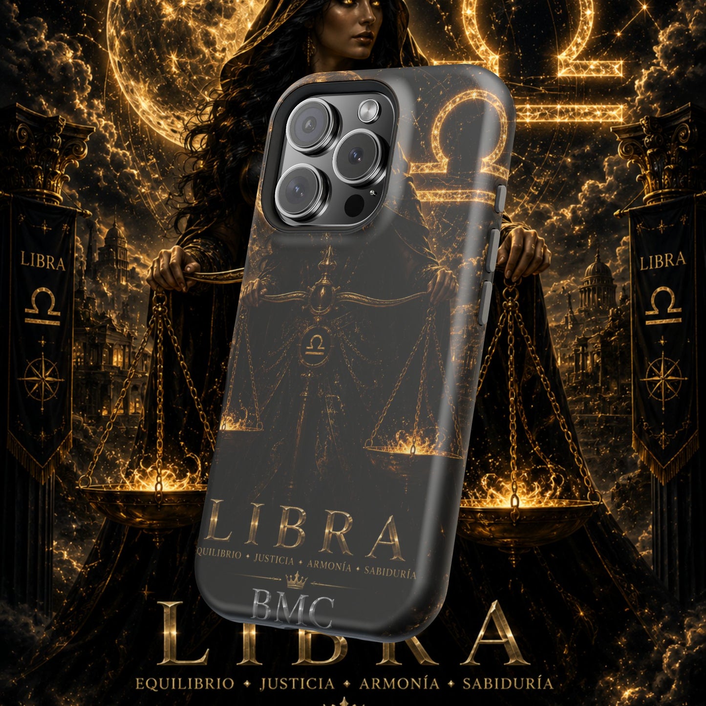 "Funda Magnética Reforzada libra– La Guardiana del Equilibrio"
