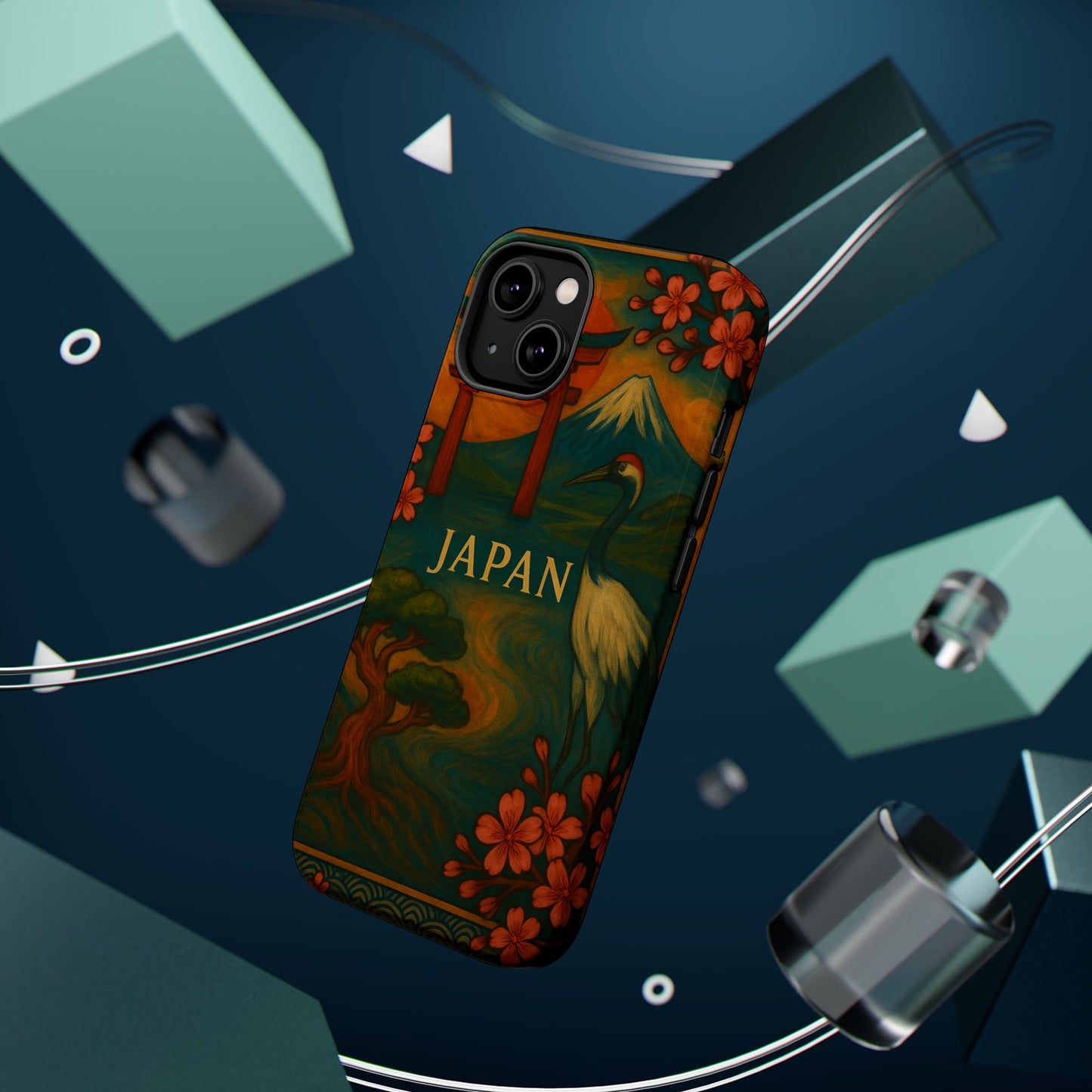 "Funda Magnética Reforzada Japón: Tradición entre Cerezos y Montañas 🌸⛩️🗻"