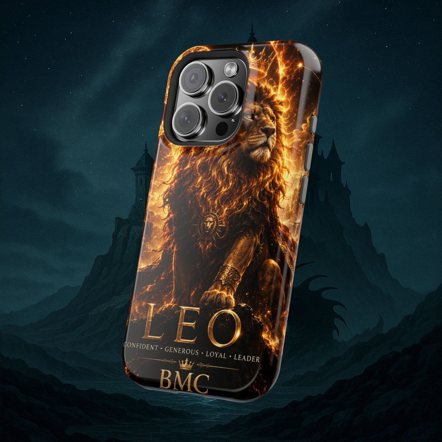 "Funda Magnética Reforzada ♌ Leo — Soberano del fuego eterno"