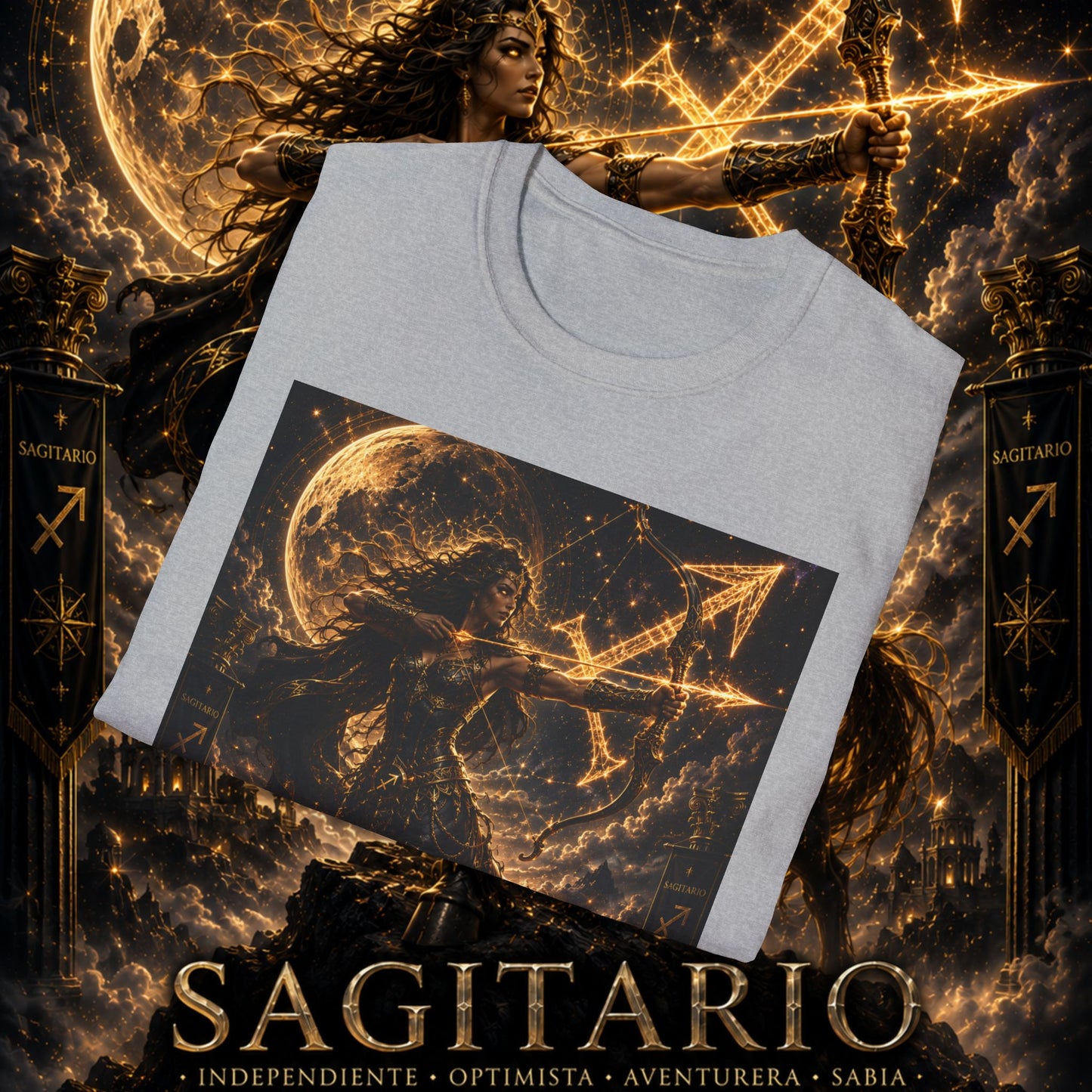 "Camiseta Sagitario M – La Cazadora del Horizonte"