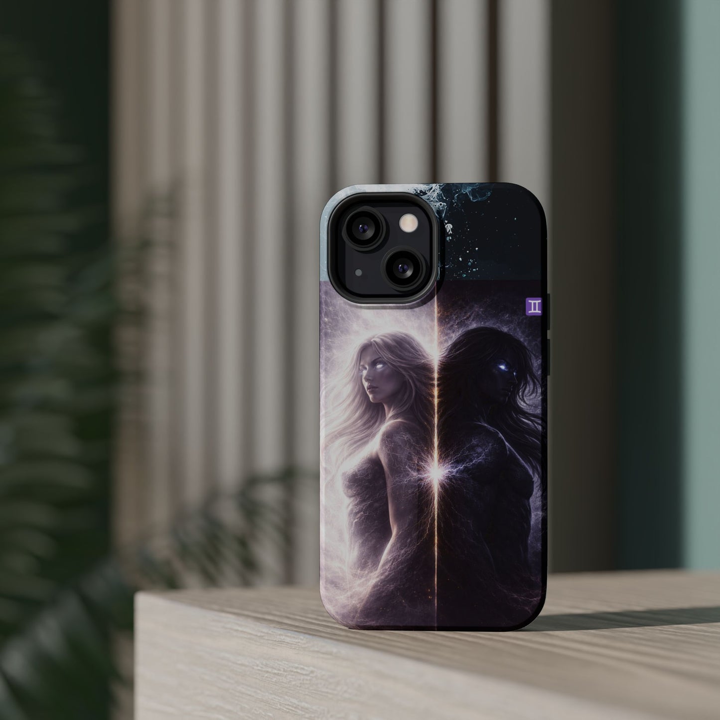 "Funda Magnética Reforzada♊ Géminis — Reflejo del alma dividida"