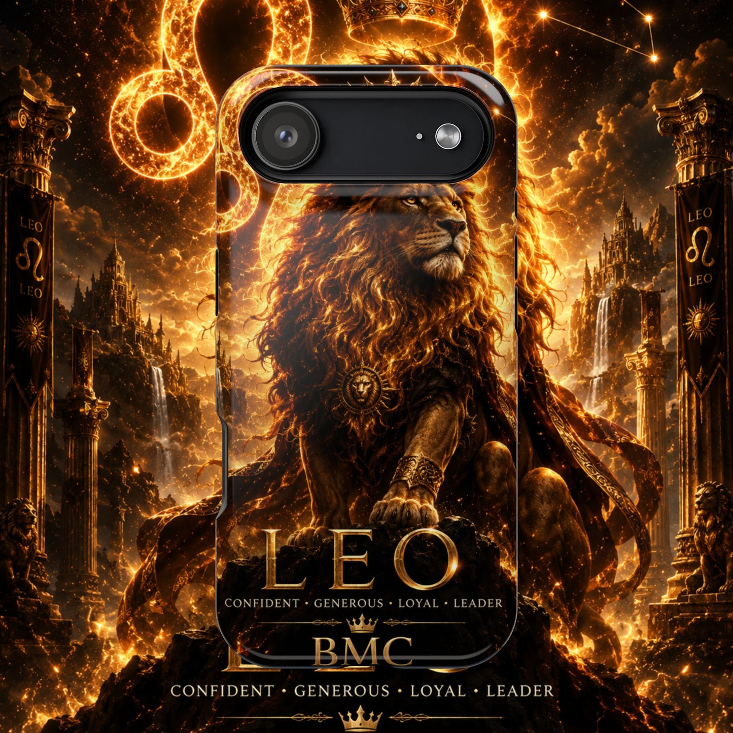 "Funda Magnética Reforzada ♌ Leo — Soberano del fuego eterno"