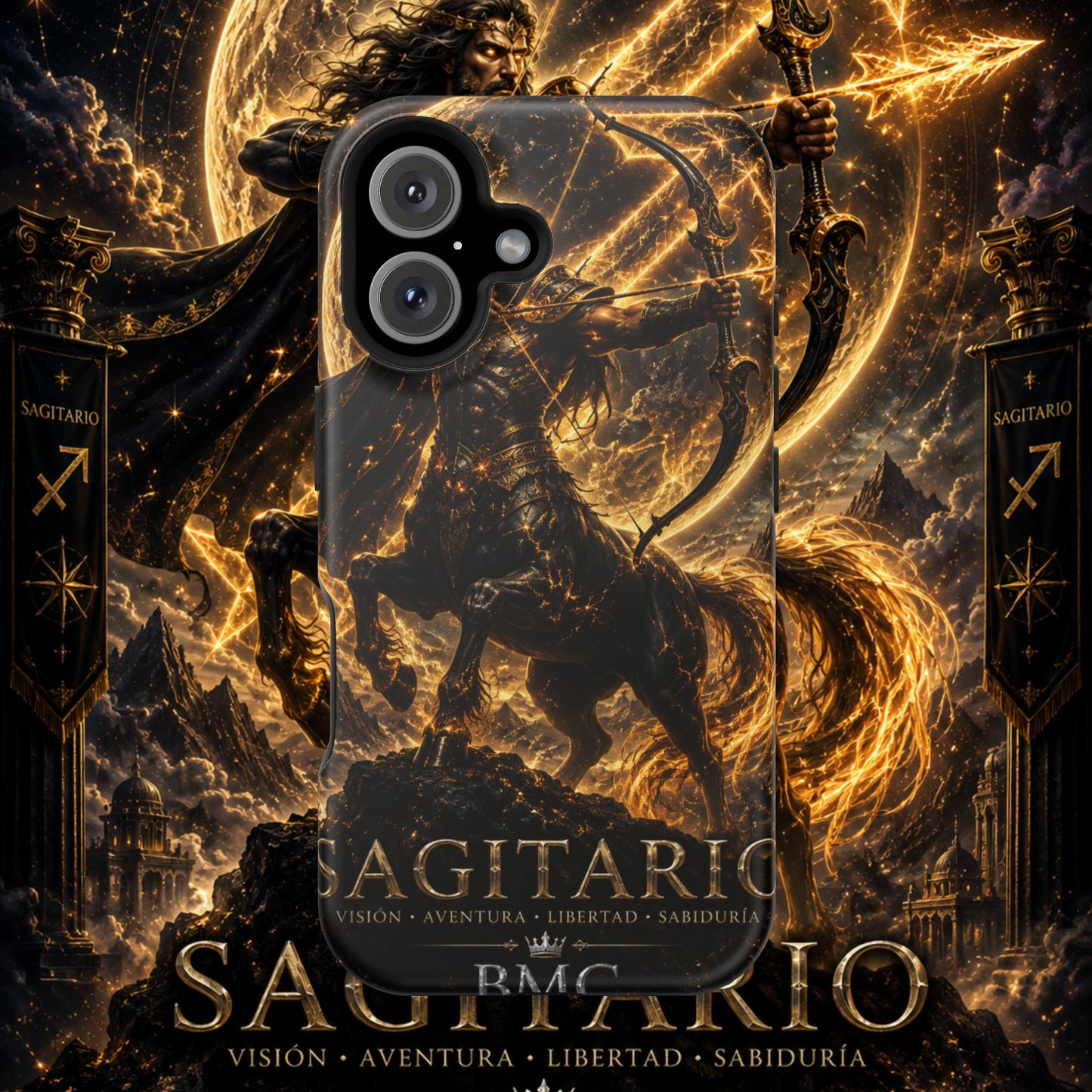 "Funda Magnética Reforzada Sagitario – El Cazador del Horizonte"