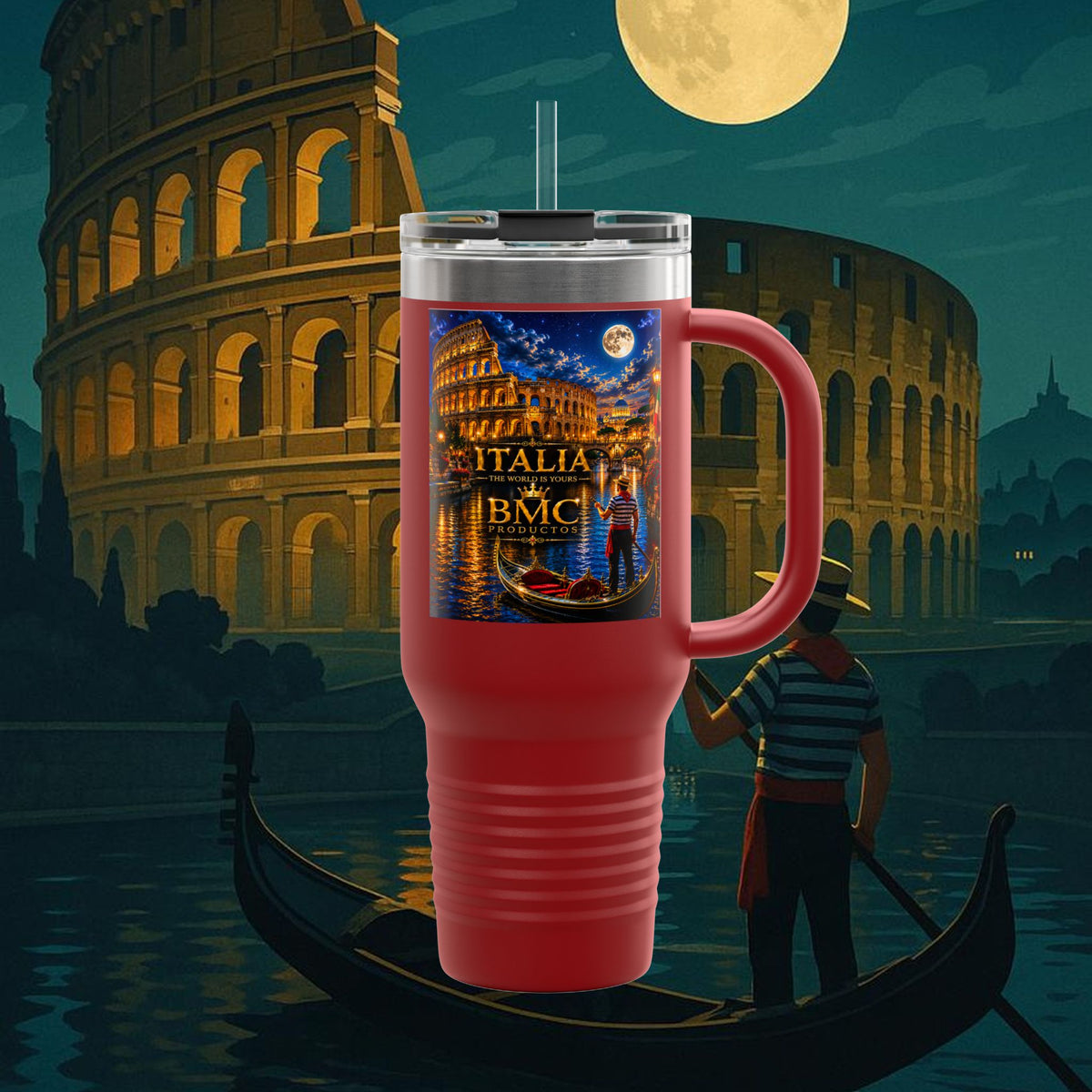"taza de Viaje Aislada Italia: Arte, Pasión y Sabores Eternos 🎨🍝🏛️"
