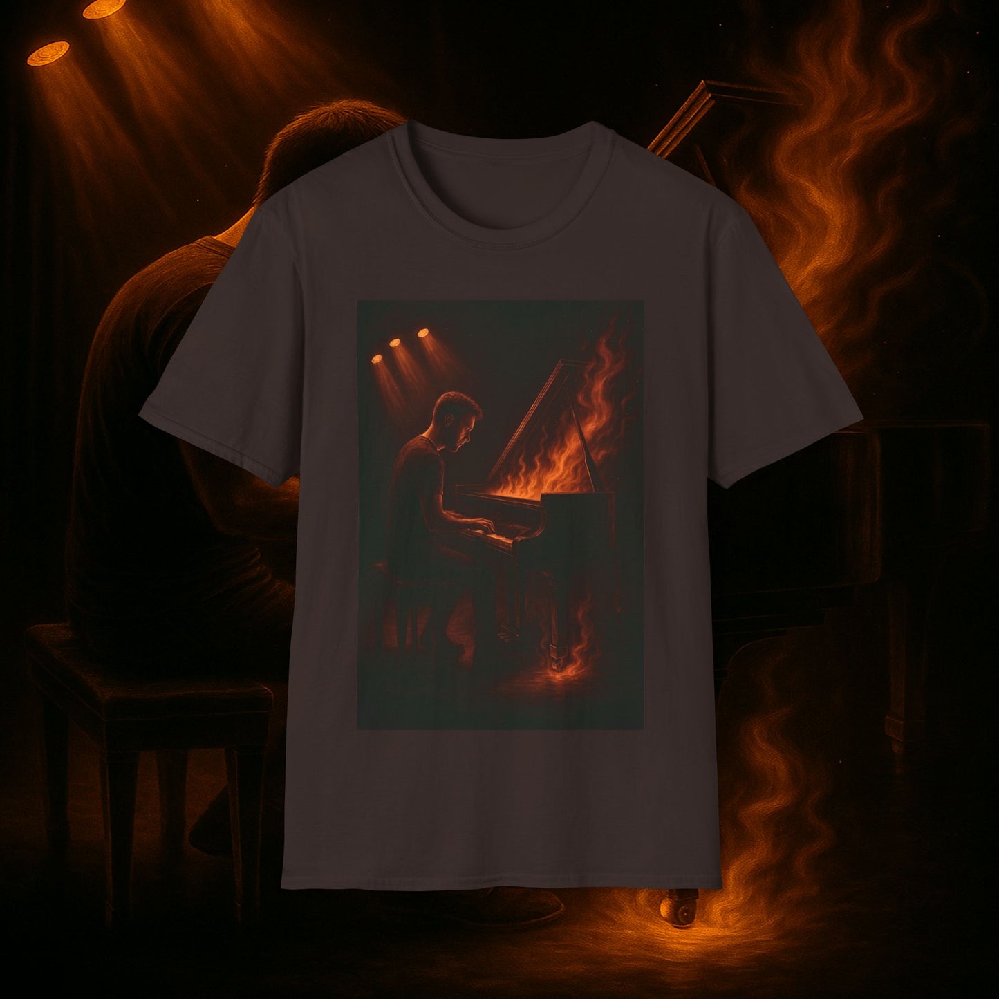 "Camiseta piano 🎹🔥Cuando las manos arden… el alma canta.” 🔥🎹