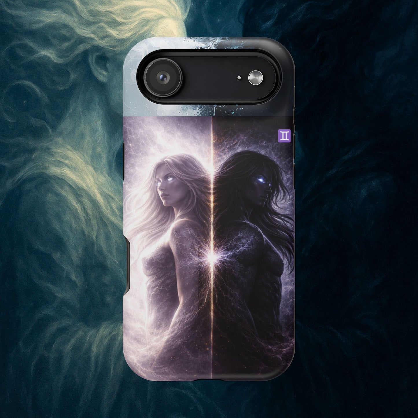 "Funda Magnética Reforzada♊ Géminis — Reflejo del alma dividida"