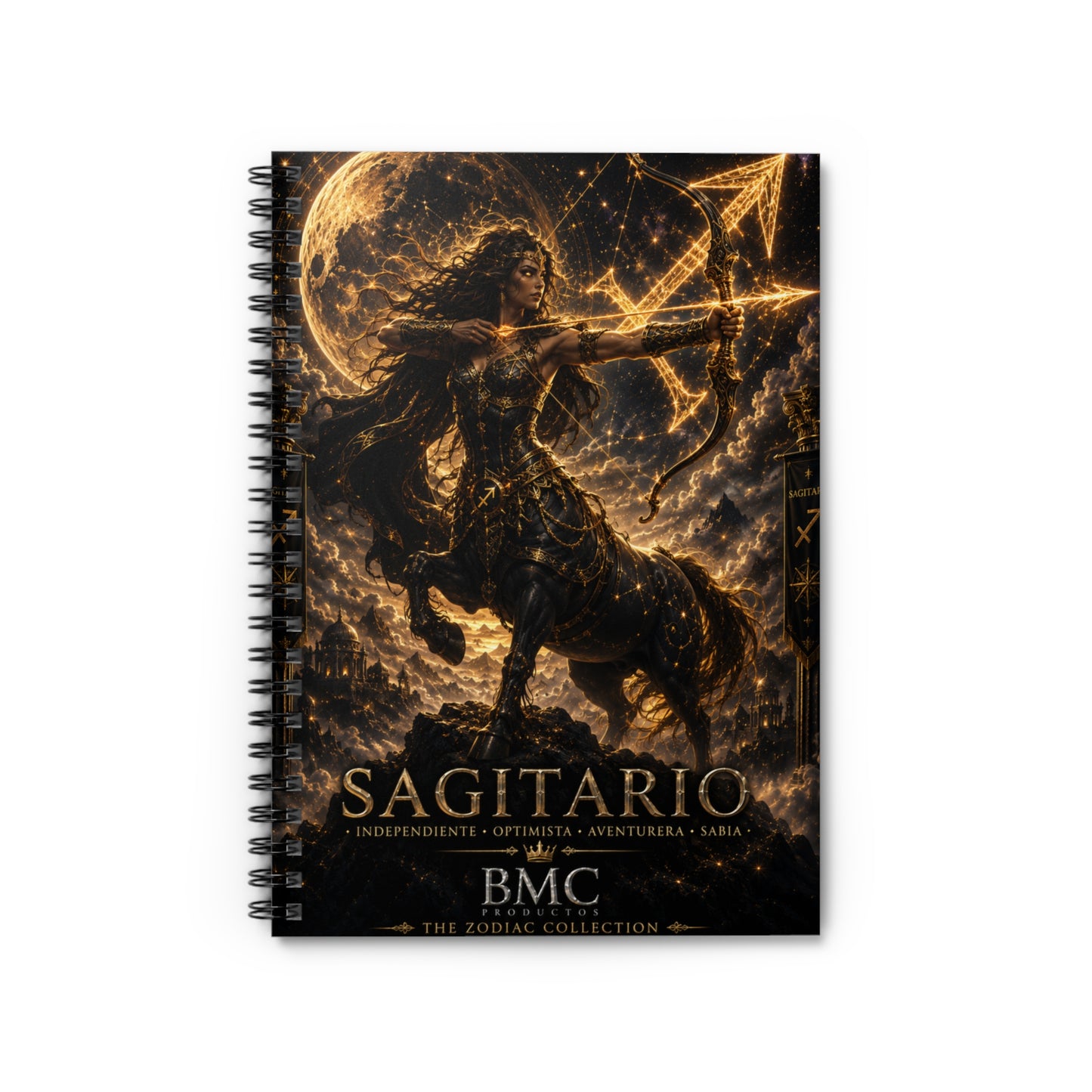 "libreta Sagitario M – La Cazadora del Horizonte"