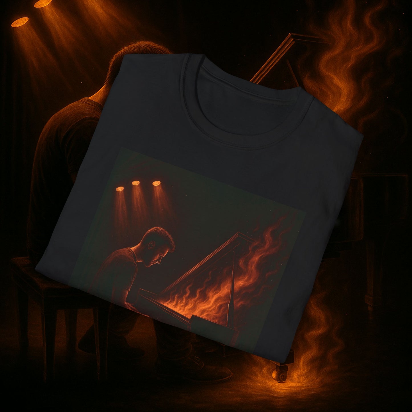 "Camiseta piano 🎹🔥Cuando las manos arden… el alma canta.” 🔥🎹