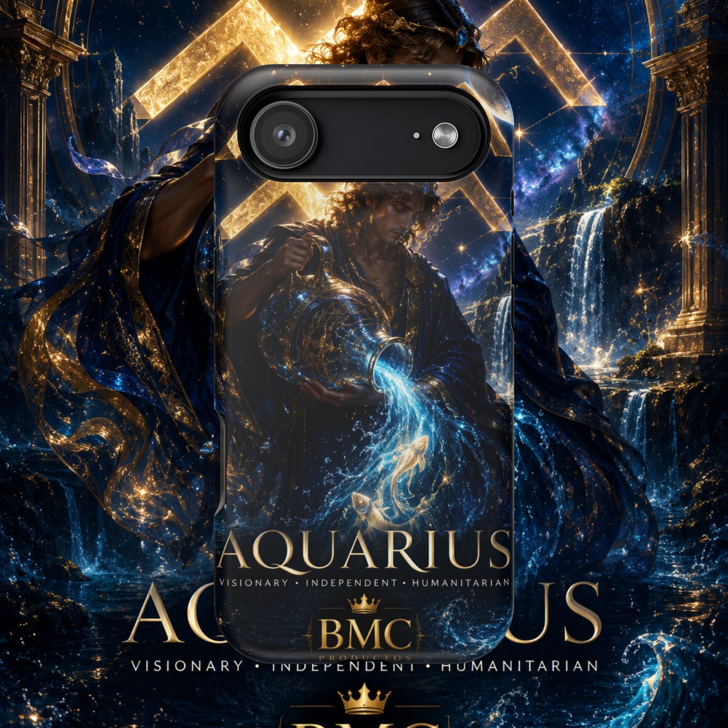"Funda Magnética Reforzada♒ ACUARIO – El Visionario del Cielo y el Agua"