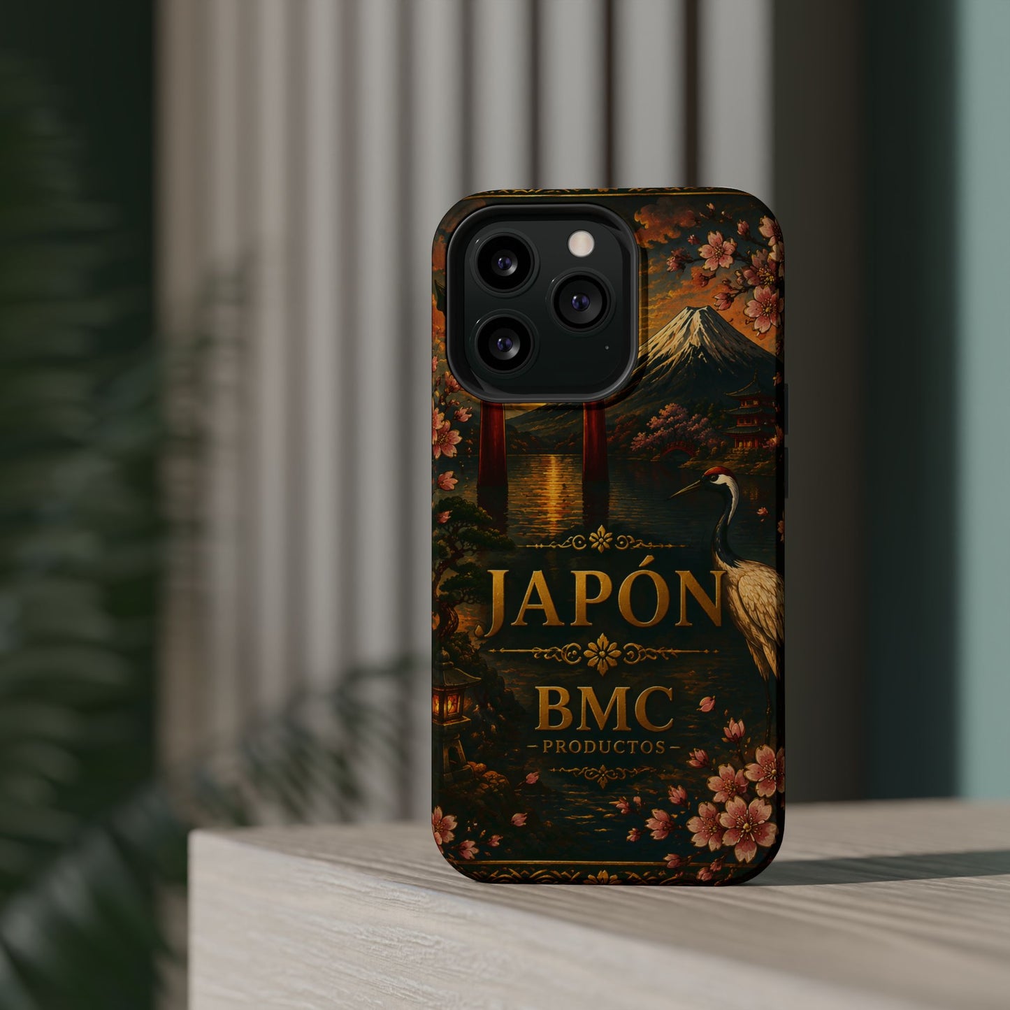 "Funda Magnética Reforzada Japón: Tradición entre Cerezos y Montañas 🌸⛩️🗻"