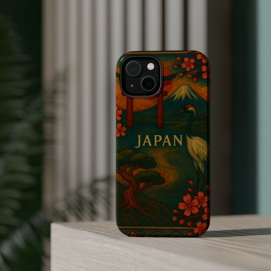 "Funda Magnética Reforzada Japón: Tradición entre Cerezos y Montañas 🌸⛩️🗻"