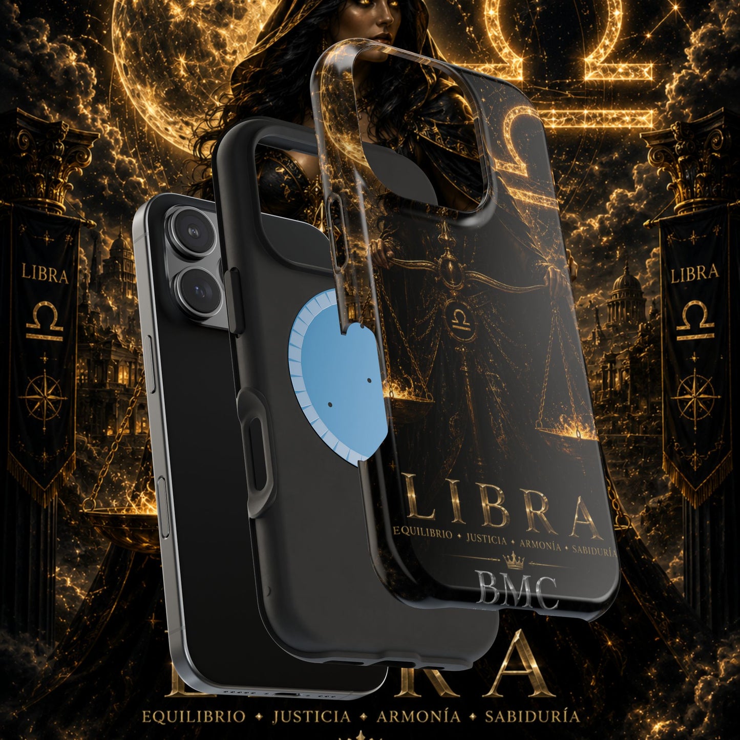"Funda Magnética Reforzada libra– La Guardiana del Equilibrio"