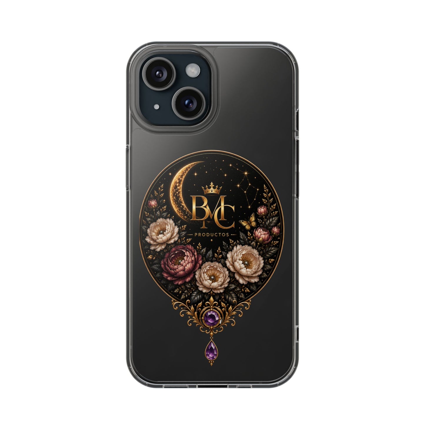 🌙 Moon & Bloom | Funda Magnética Transparente para iPhone
