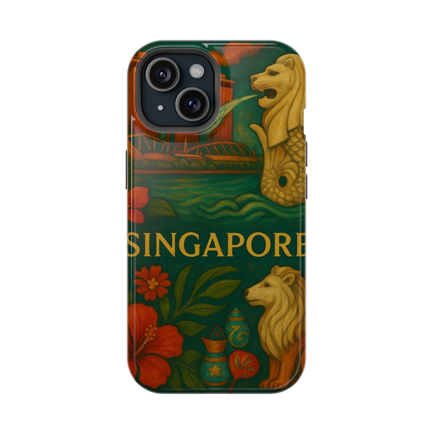 "Funda Magnética Reforzada Magnética Reforzada Singapur 🌆 – Futuro, cultura y naturaleza en un solo lugar"
