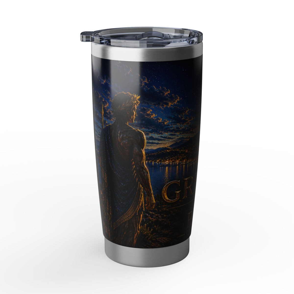 "Vaso Térmico Vagabond 20oz Grecia: Cuna de Dioses, Maravillas y Filosofía 🌊🏛️⚡"