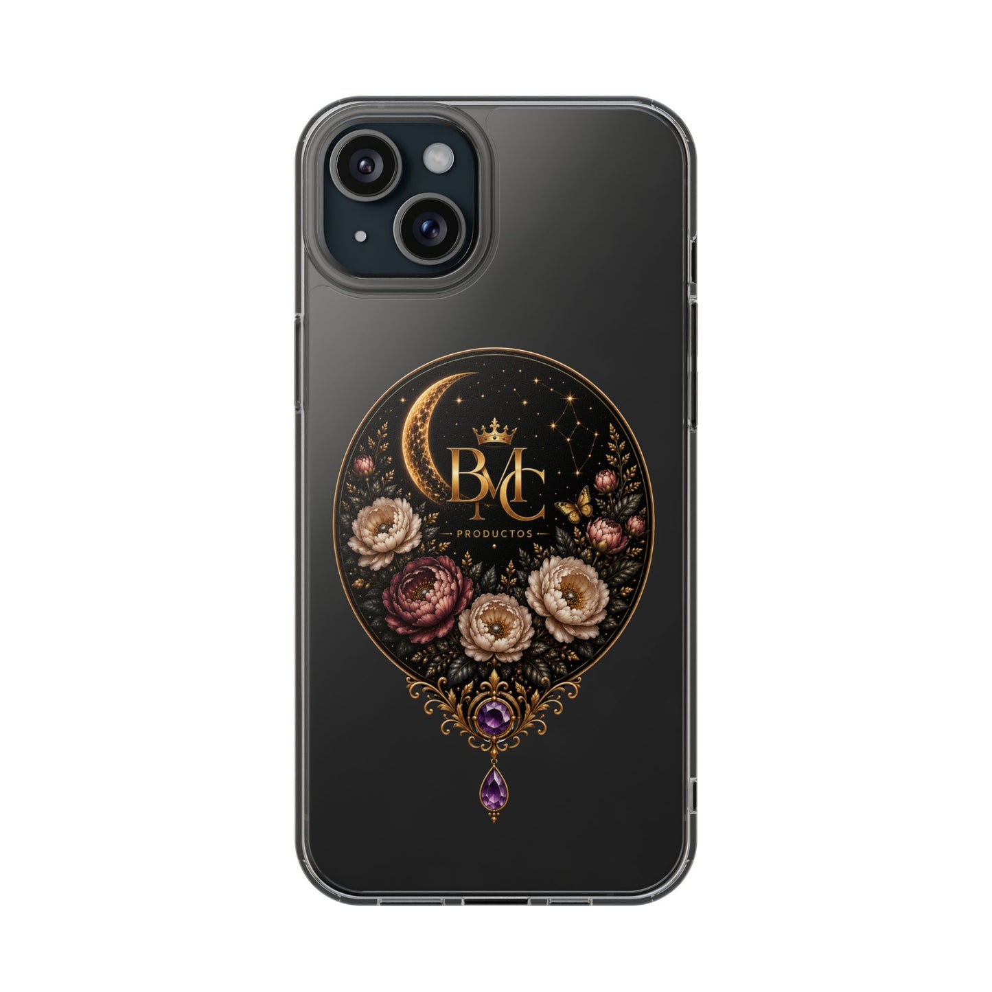 🌙 Moon & Bloom | Funda Magnética Transparente para iPhone