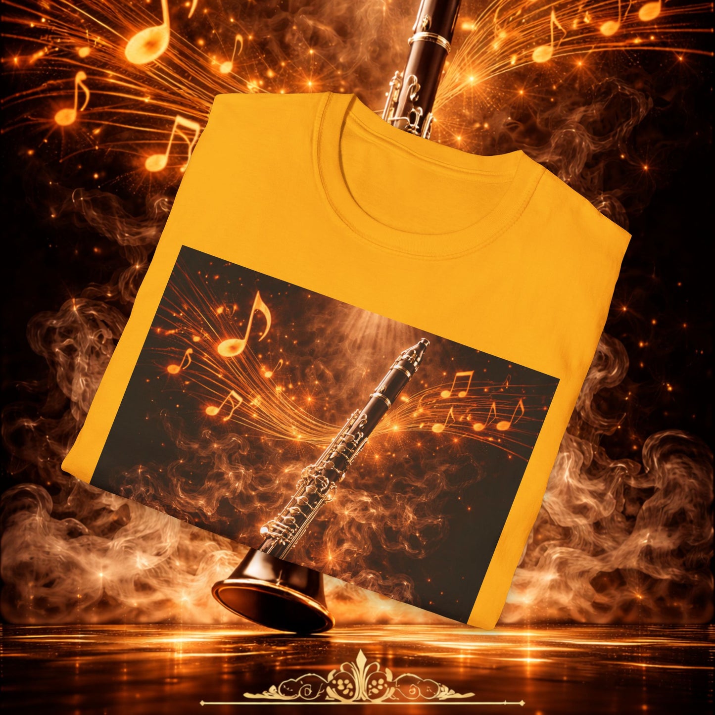 "Camiseta clarinete🎵🔥 El sonido del alma no grita… arde.” 🔥🎵