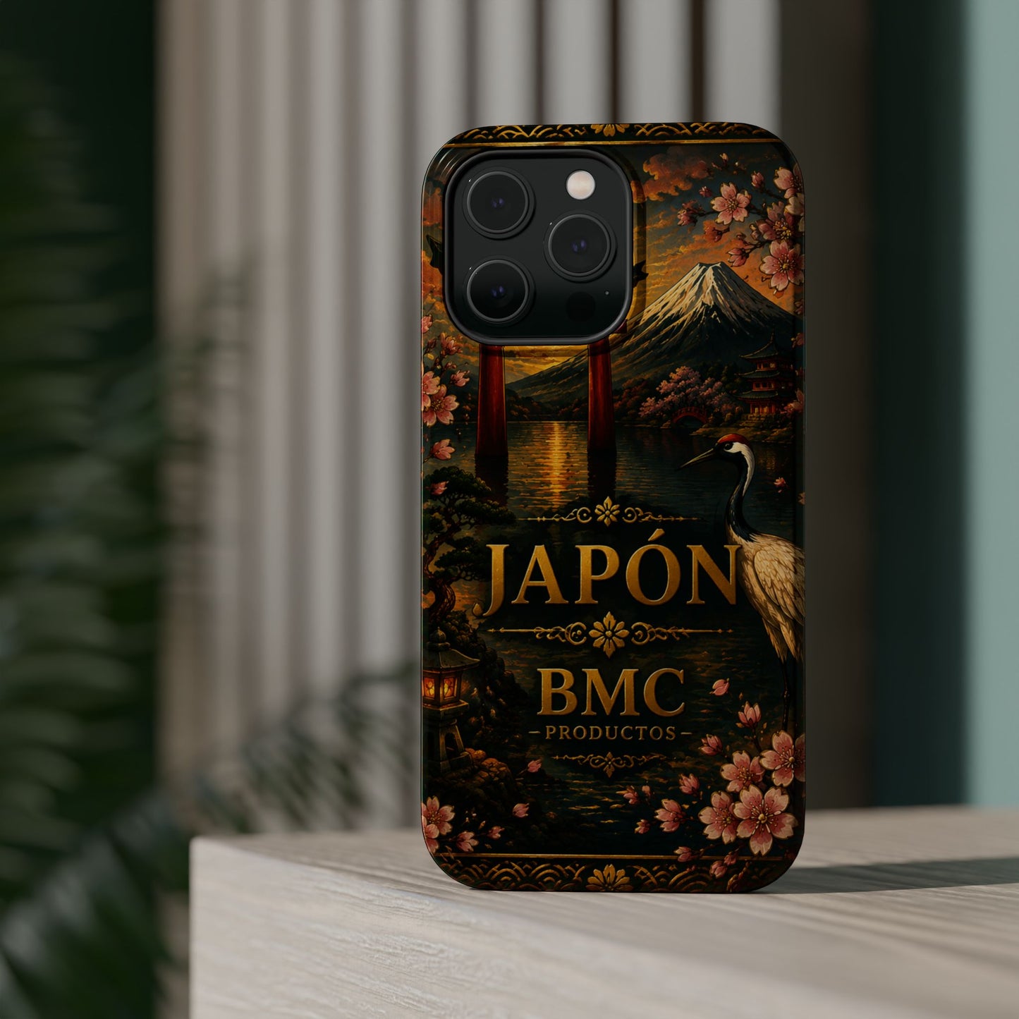 "Funda Magnética Reforzada Japón: Tradición entre Cerezos y Montañas 🌸⛩️🗻"