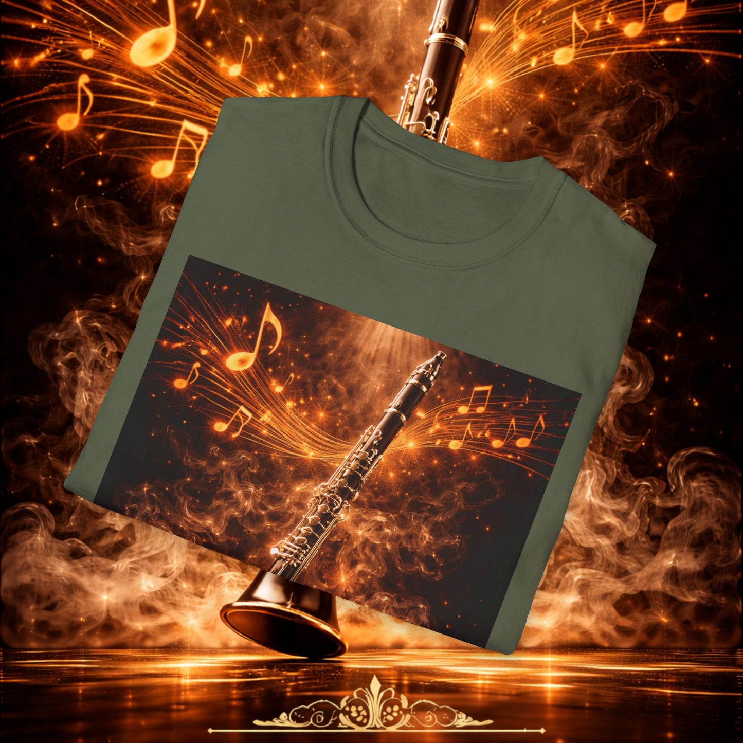 "Camiseta clarinete🎵🔥 El sonido del alma no grita… arde.” 🔥🎵