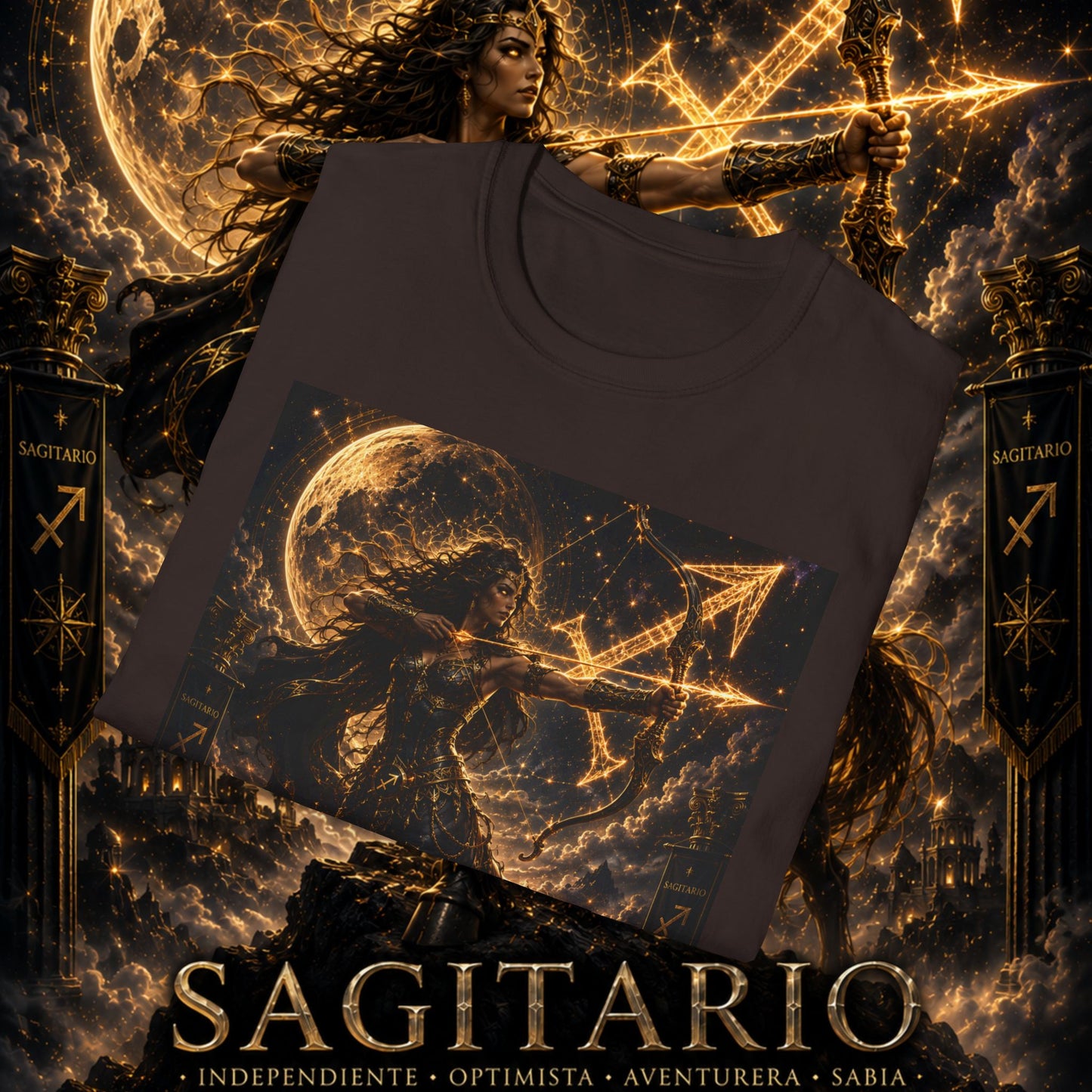 "Camiseta Sagitario M – La Cazadora del Horizonte"