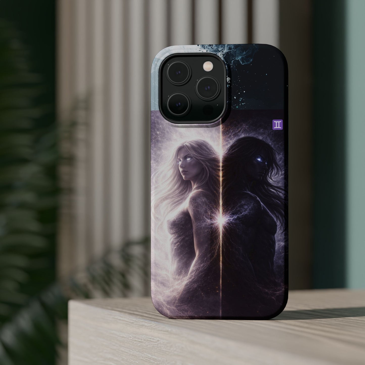 "Funda Magnética Reforzada♊ Géminis — Reflejo del alma dividida"