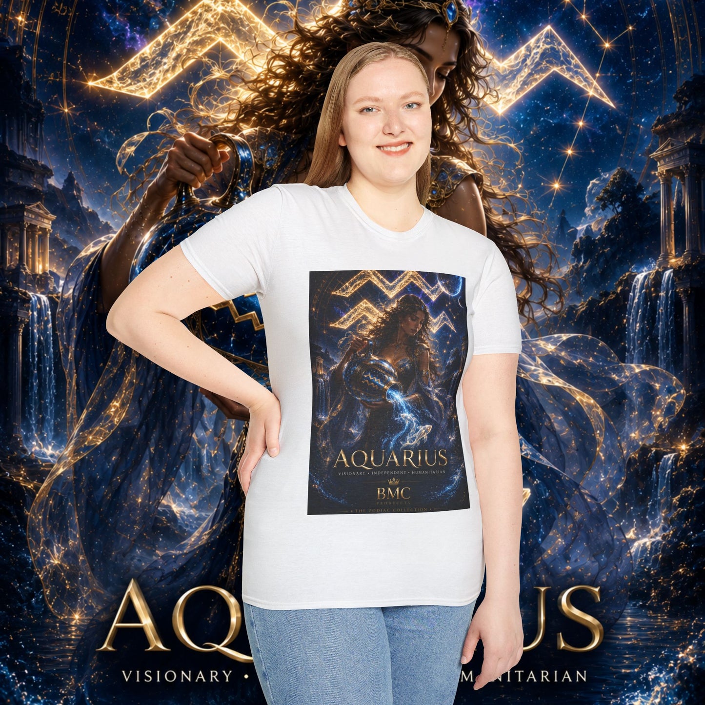 "Camiseta ♒ ACUARIO M– La Visionaria del Cielo y el Agua"