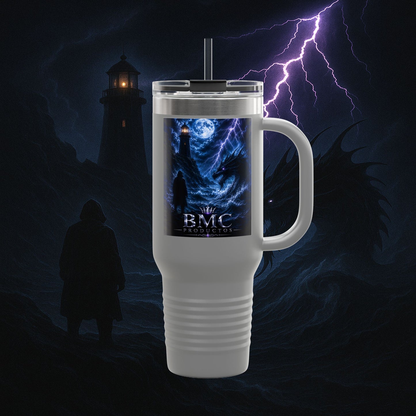 "Taza de viaje aislada🐉 El Despertar del Leviatán"