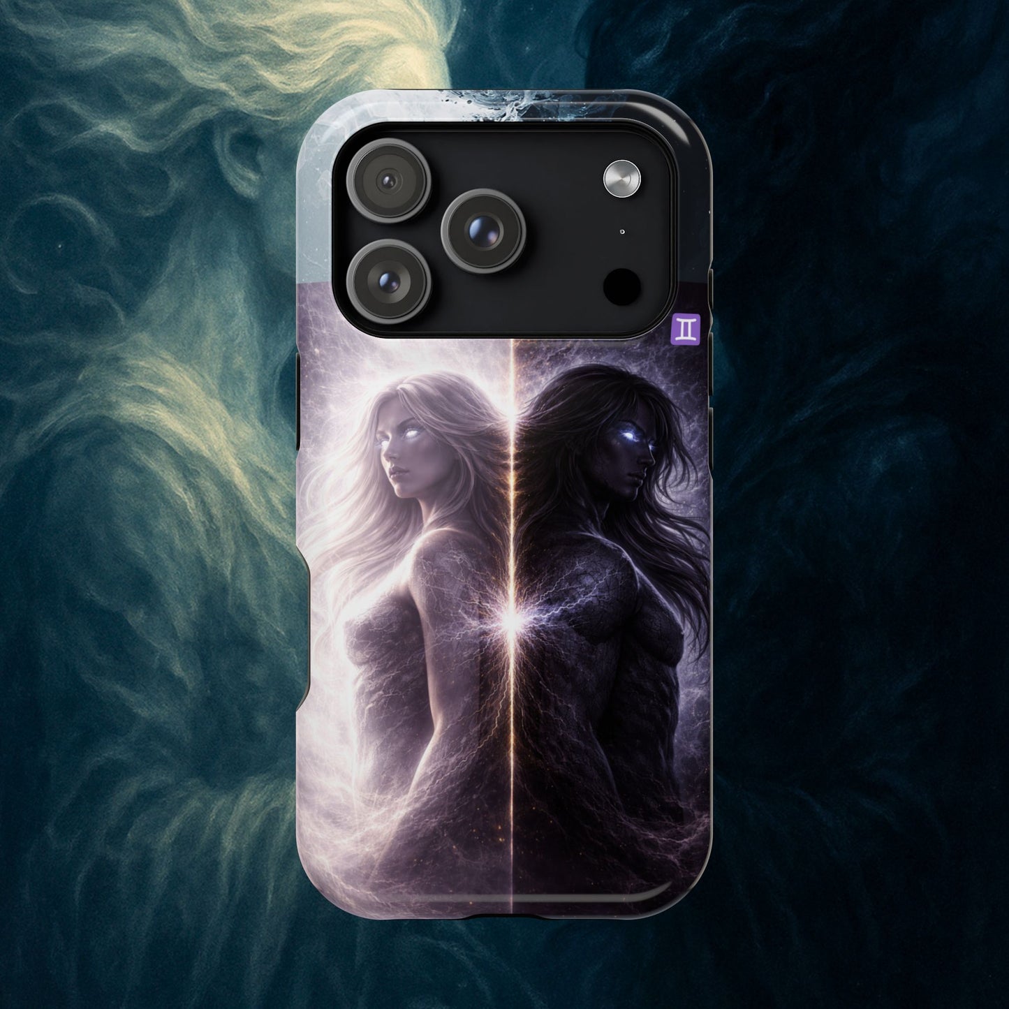 "Funda Magnética Reforzada♊ Géminis — Reflejo del alma dividida"