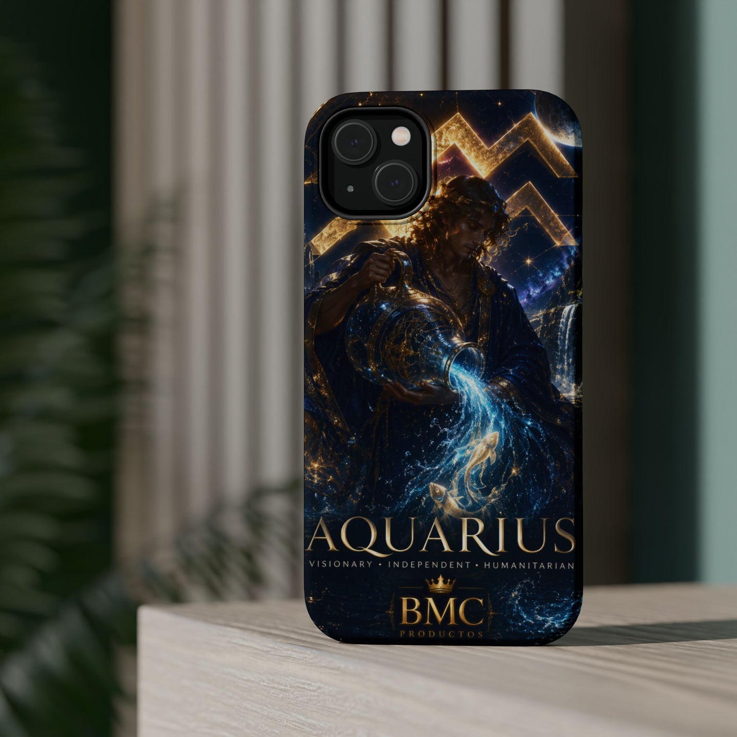 "Funda Magnética Reforzada♒ ACUARIO – El Visionario del Cielo y el Agua"