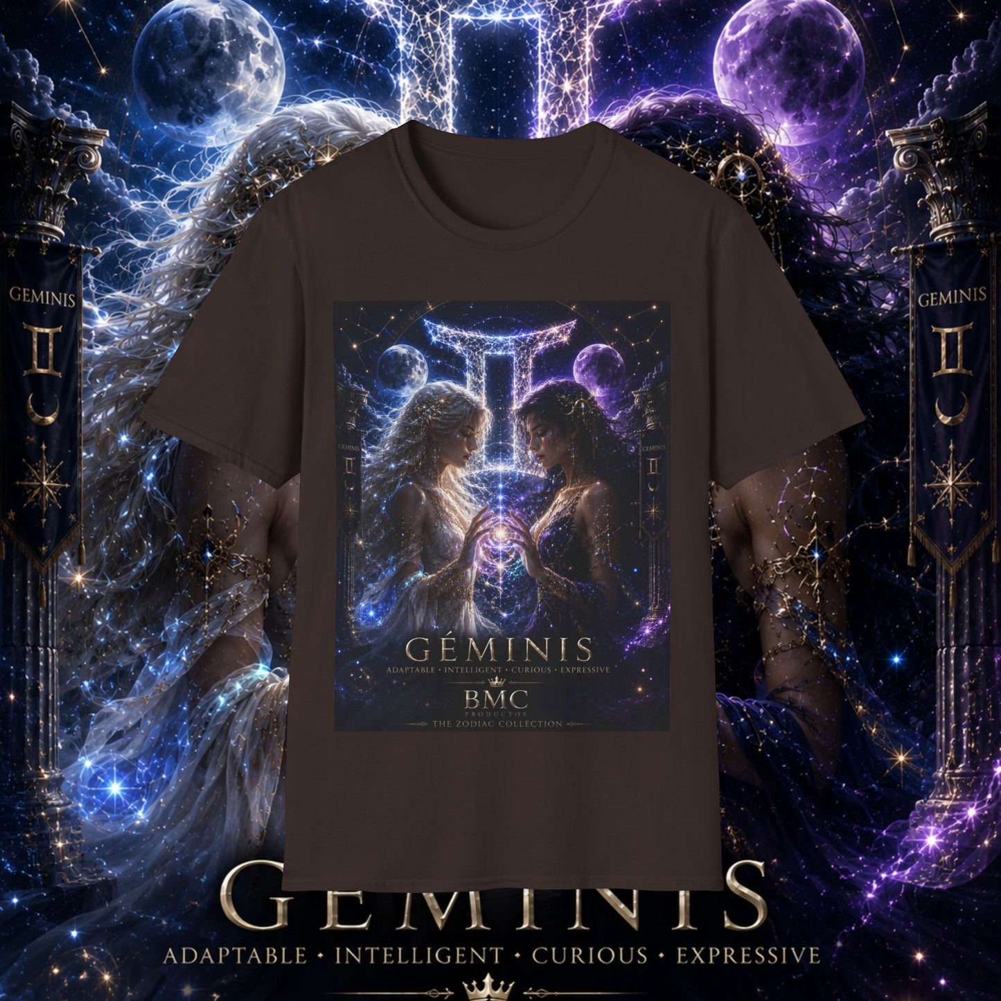 "Camiseta ♊ Géminis M — Reflejo del alma dividida"