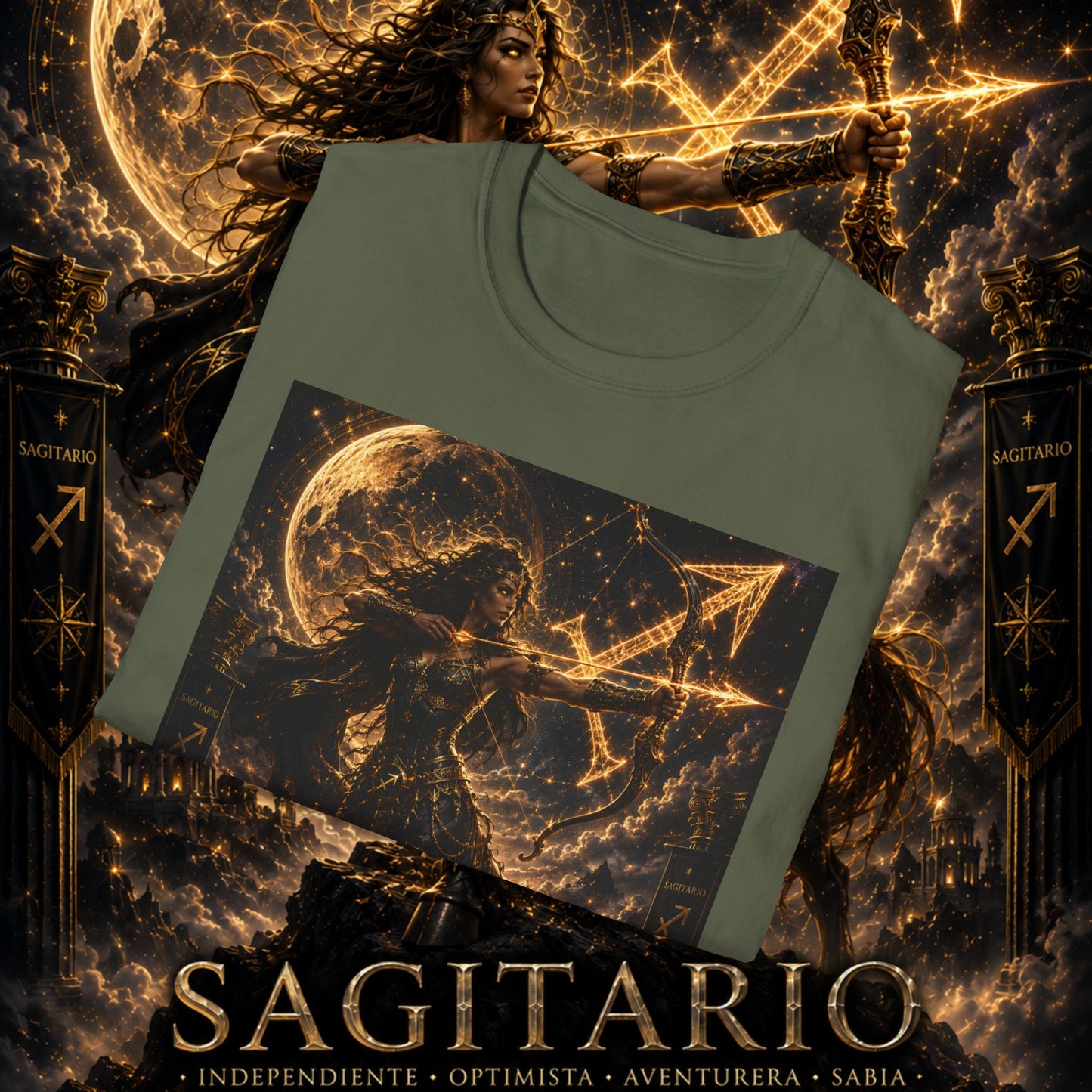 "Camiseta Sagitario M – La Cazadora del Horizonte"