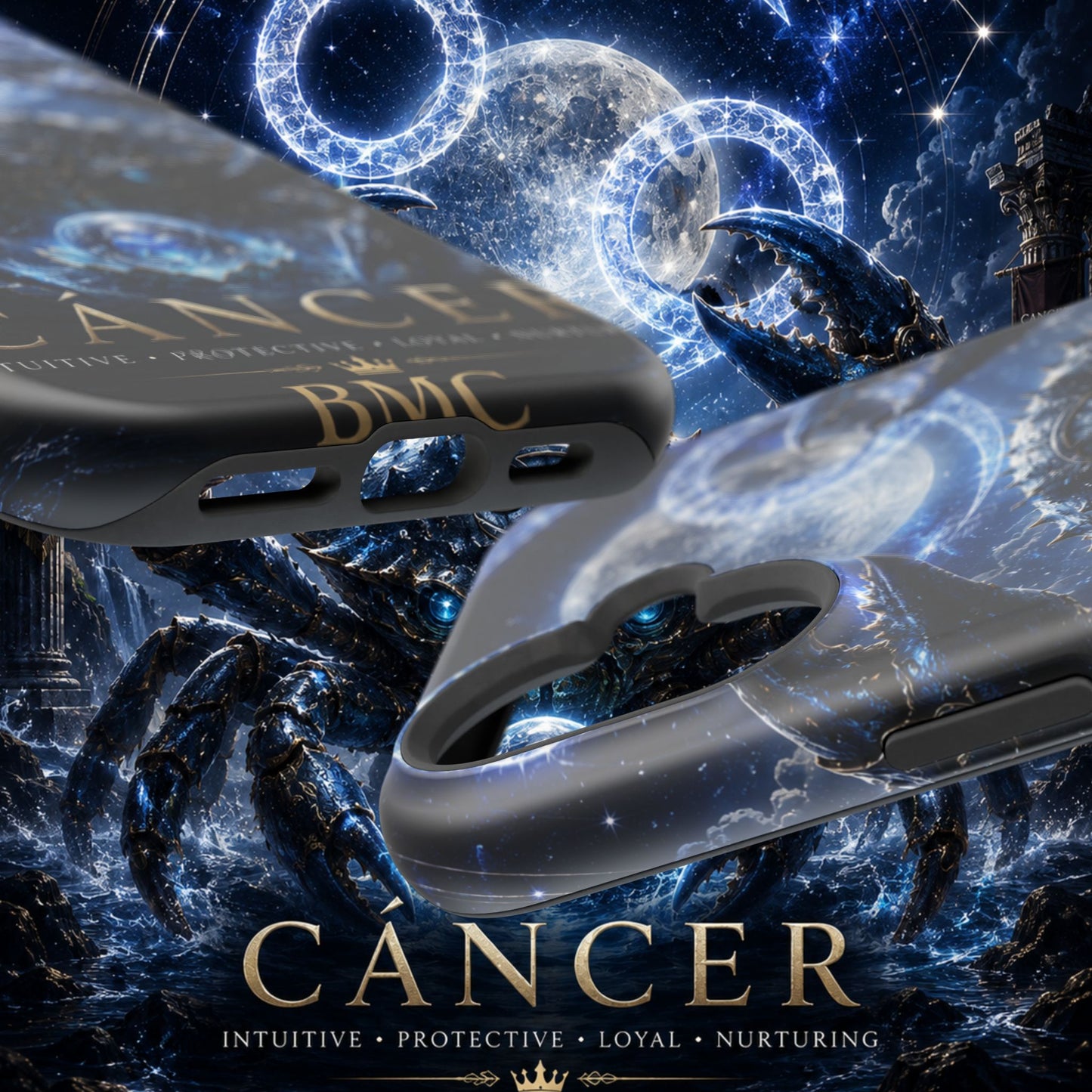 "Funda Magnética Reforzada ♋ Cáncer — Guardián de las profundidades""