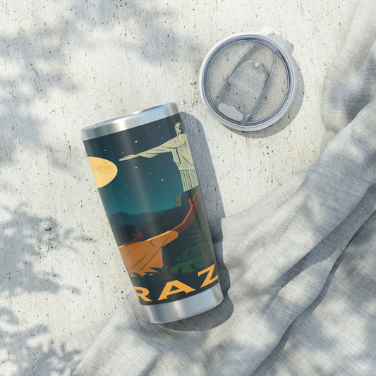 "Vaso Térmico Vagabond 20oz Brasil: Ritmo, Naturaleza y Alegría Infinita 🎶🌴🏖️"