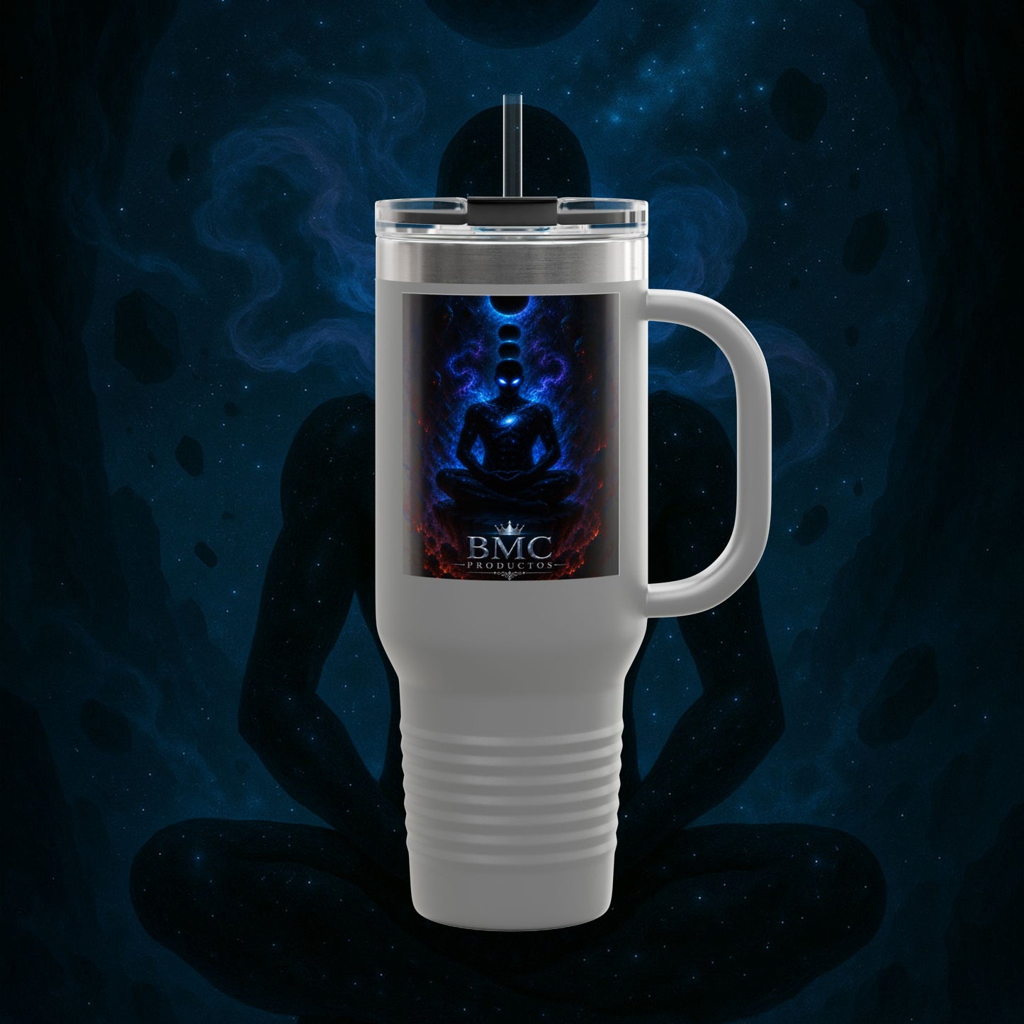 "Taza de viaje aislada 🌌 Nok Tael, el Destello del Vacío"