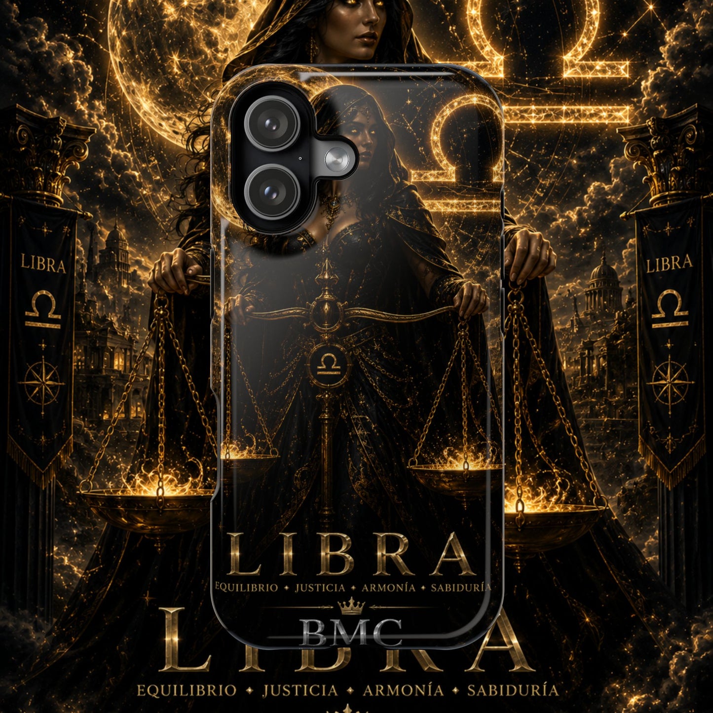 "Funda Magnética Reforzada libra– La Guardiana del Equilibrio"