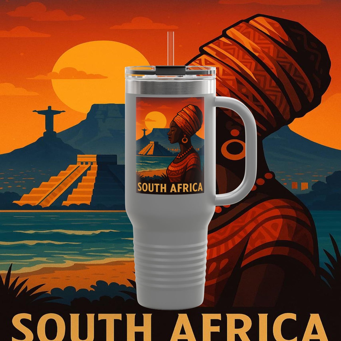 "South Africa Insulated Travel Mug 🌍 – A world of adventure and diversity"