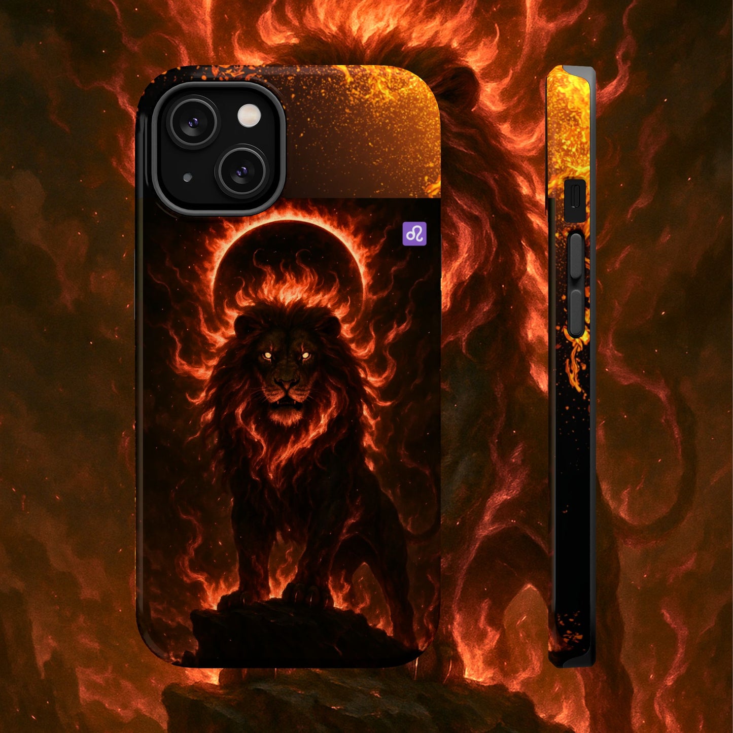 "Funda Magnética Reforzada ♌ Leo — Soberano del fuego eterno"