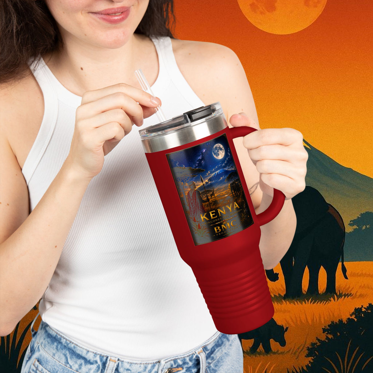 "taza de Viaje Aislada Kenia: Aventura Salvaje y Tierra de Horizontes Infinitos 🦁🌄🏕️"