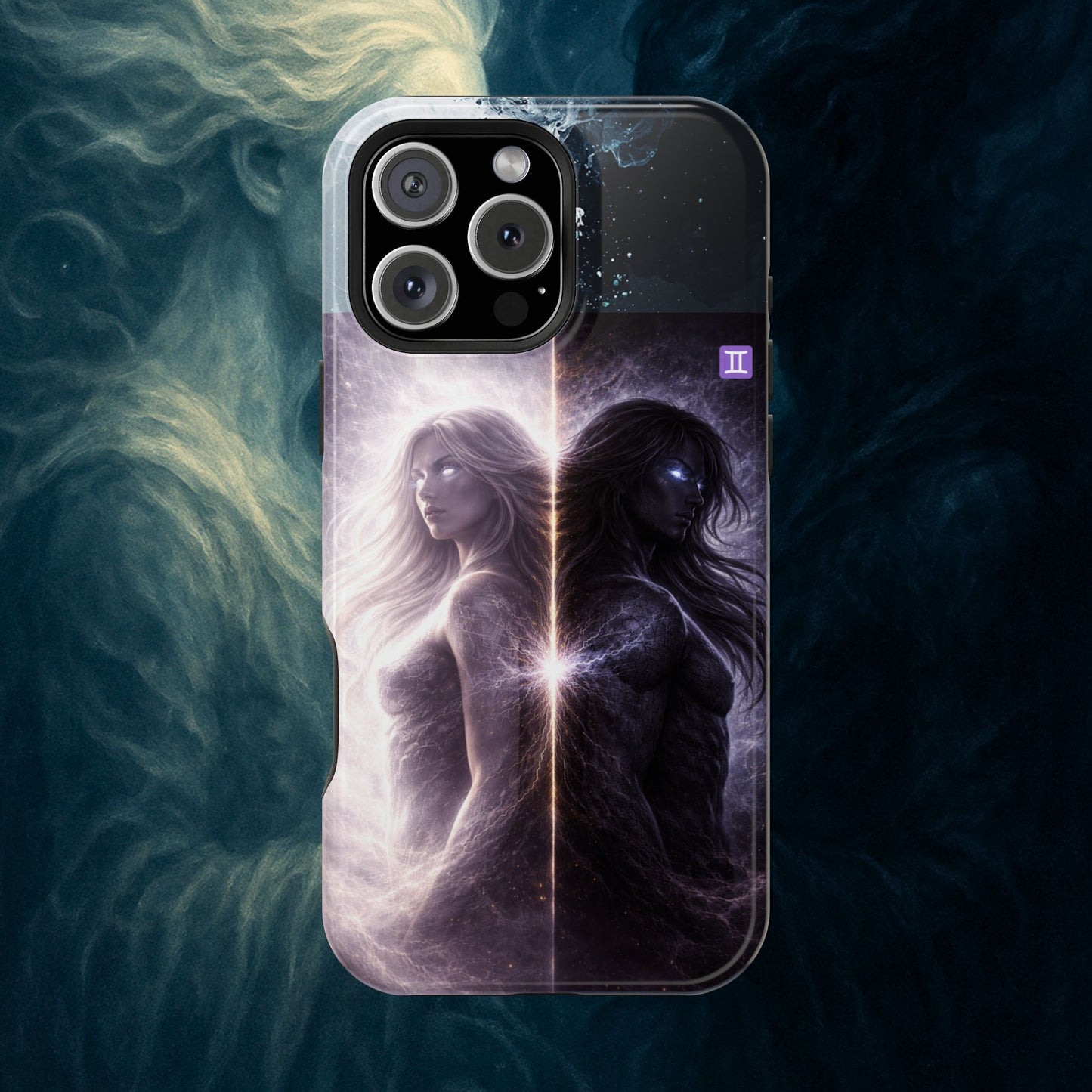 "Funda Magnética Reforzada♊ Géminis — Reflejo del alma dividida"