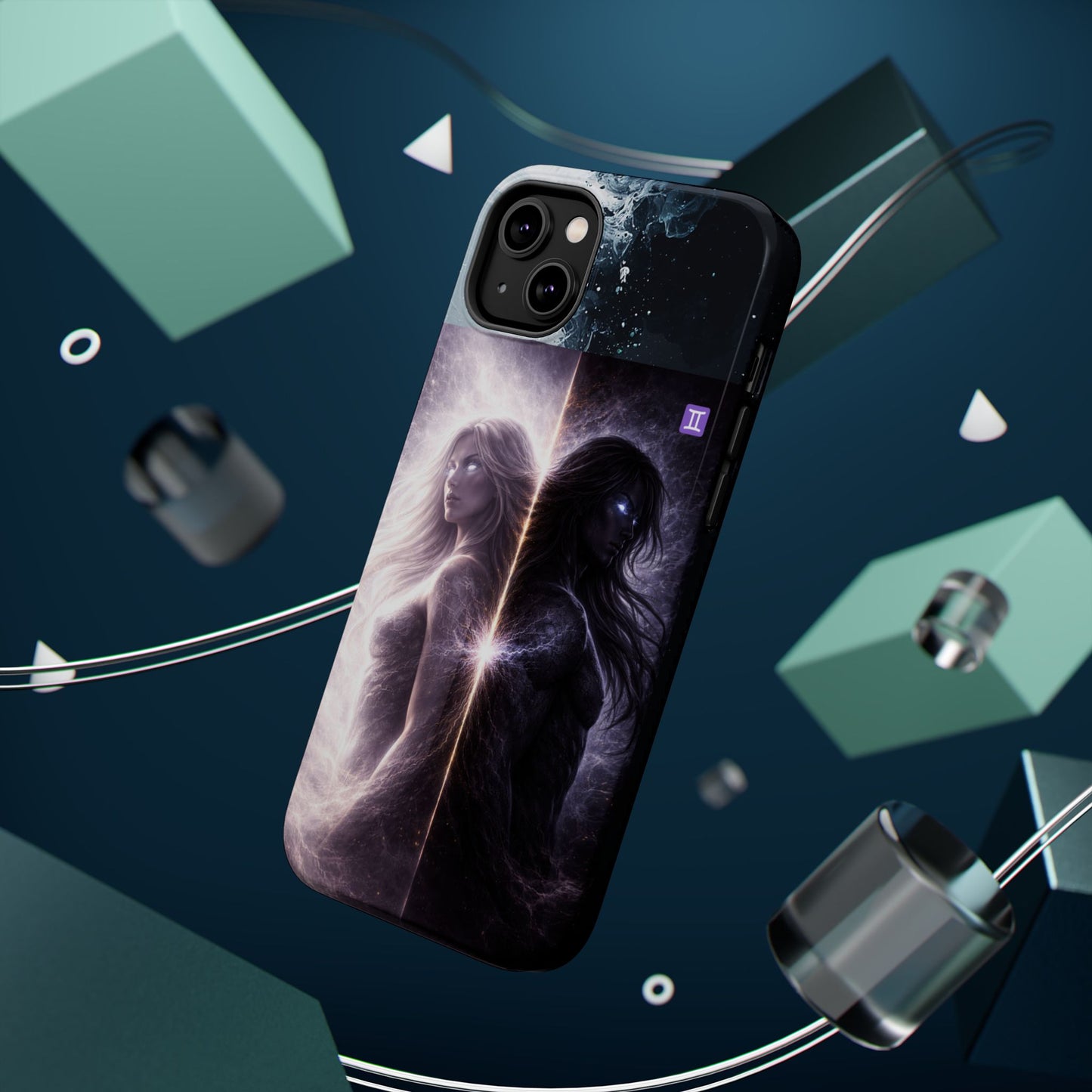 "Funda Magnética Reforzada♊ Géminis — Reflejo del alma dividida"