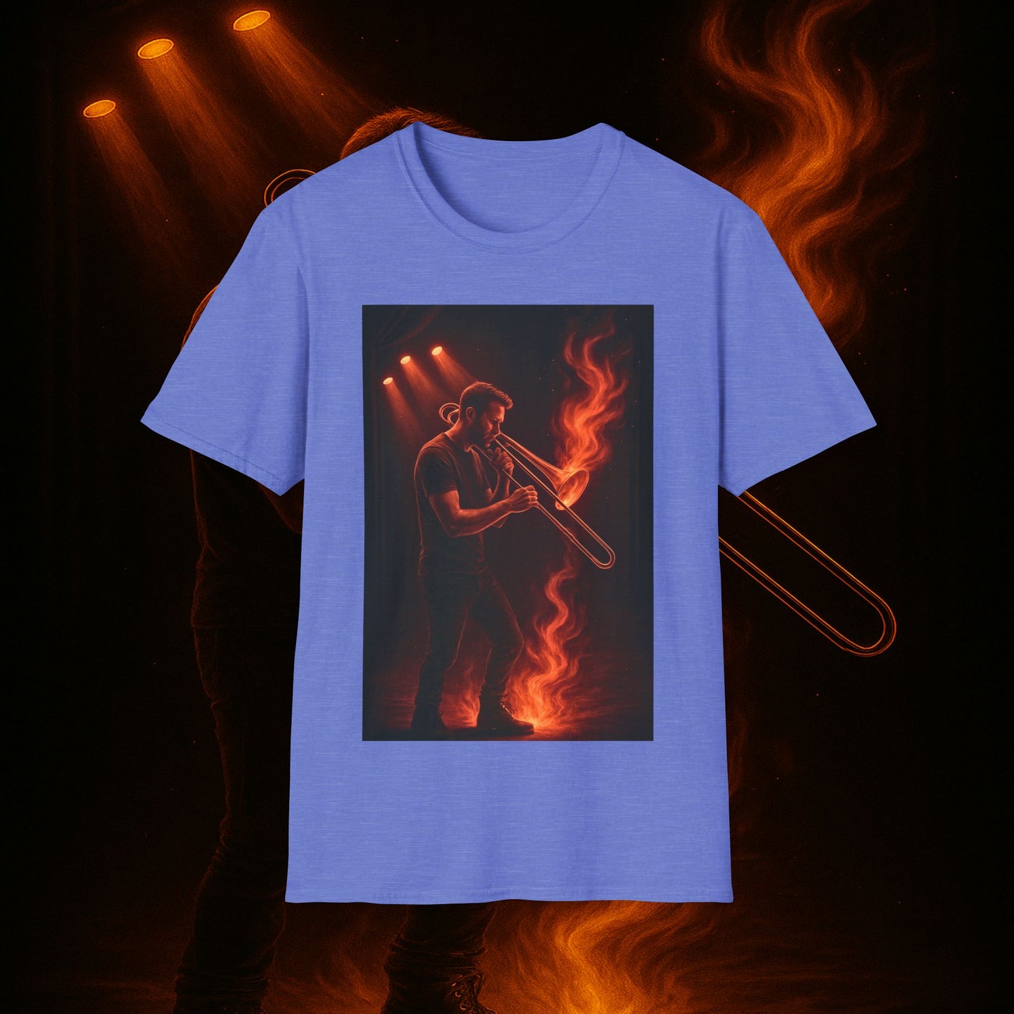 "Camiseta Trombón 🎷🔥No todos los fuegos hacen ruido… algunos tocan el alma.” 🔥🎷