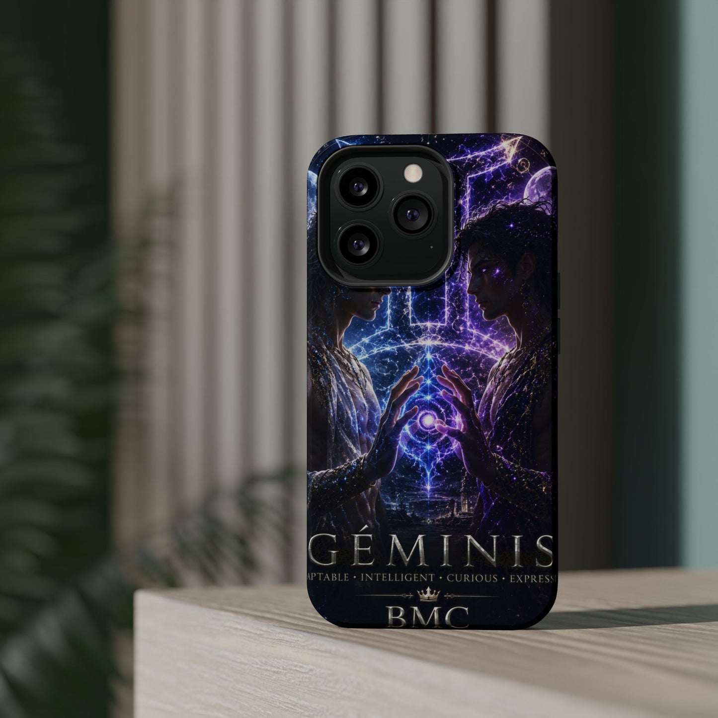 "Funda Magnética Reforzada♊ Géminis — Reflejo del alma dividida"